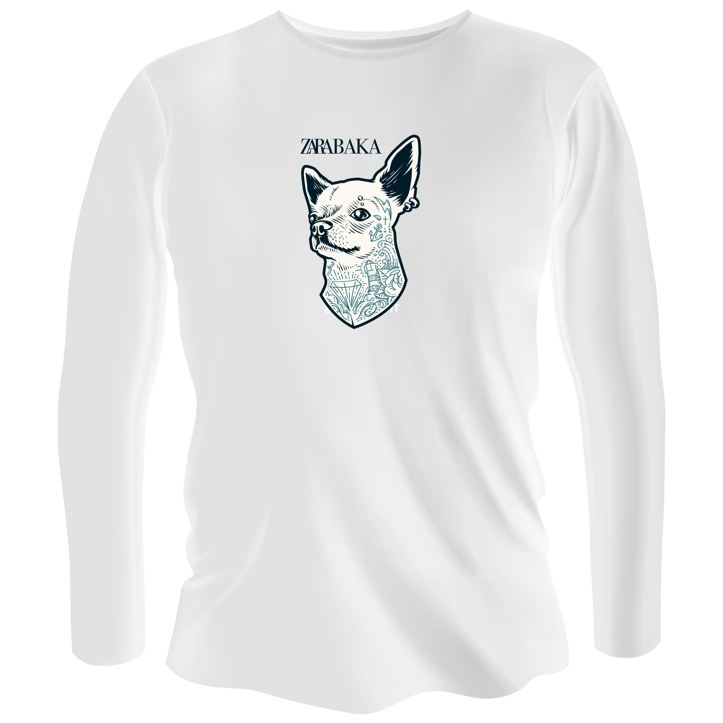 Лонгслів чоловічий білий бавовна/еластан Zabaka XS - фото 1