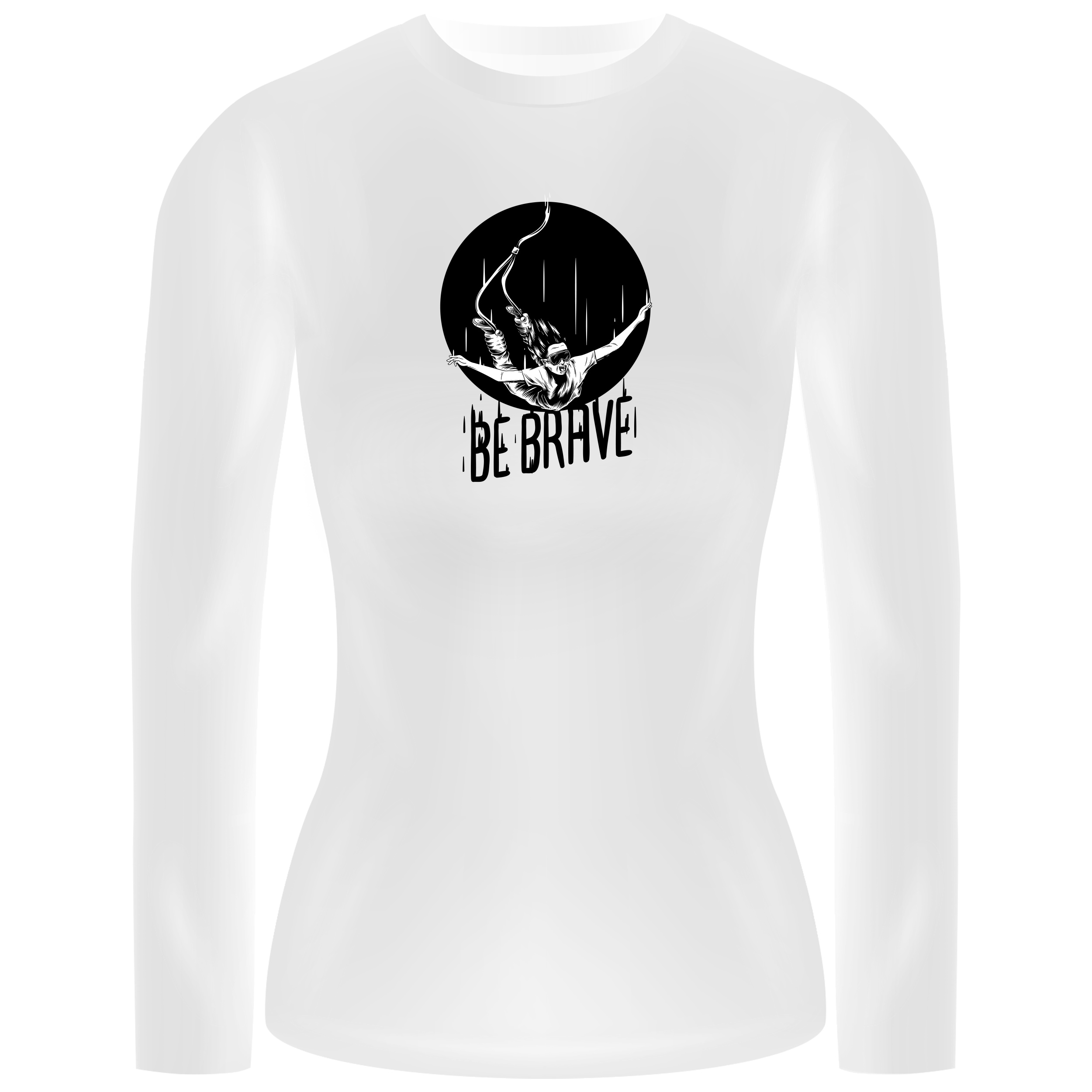 Лонгслив женский белый хлопок/эластан Dark be brave M - фото 1