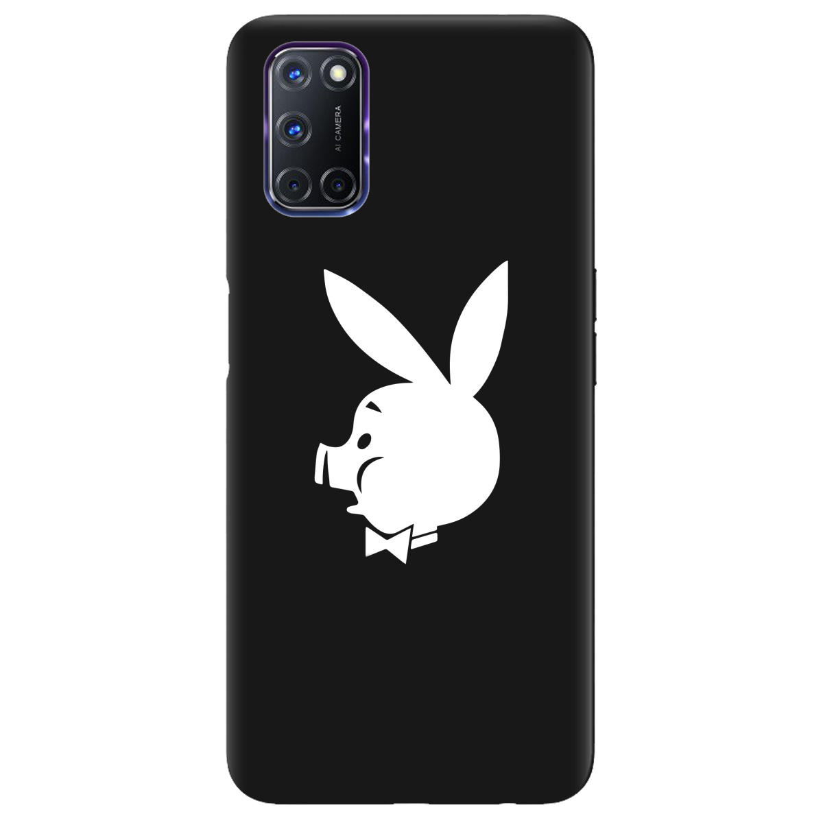 Чехол для Oppo A52/ A72/ A92 черный матовый soft touch Piggy - фото 1