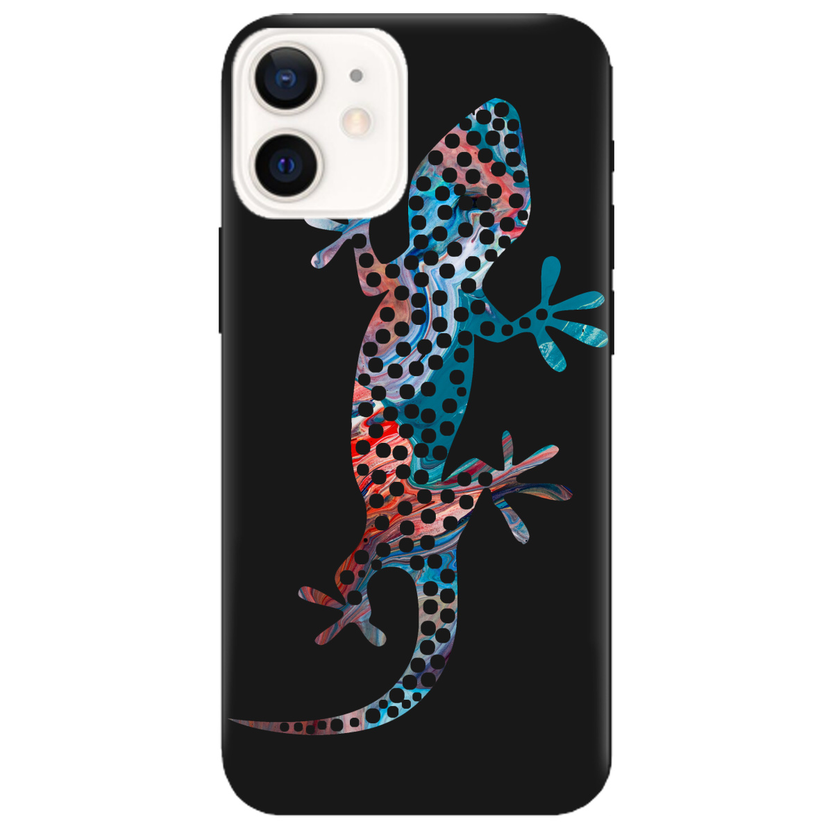 Чехол для Apple iPhone 12 черный матовый soft touch Chameleon - фото 1