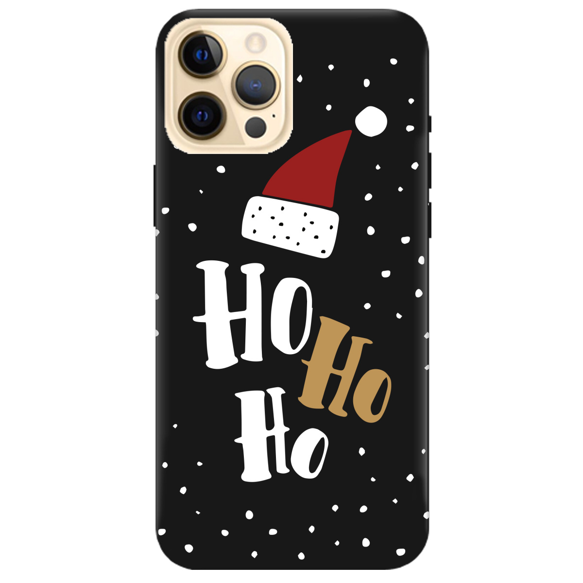 Чехол для Apple iPhone 12 Pro черный матовый soft touch Ho-ho-ho - фото 1
