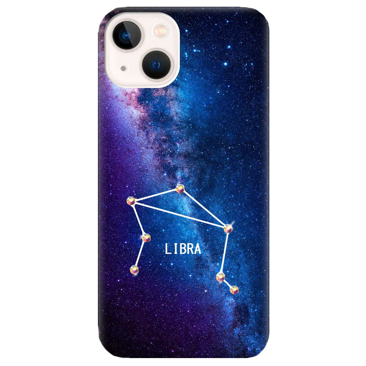 Чехол для Apple iPhone 13 Mini Libra (Весы) со стразами - фото 1