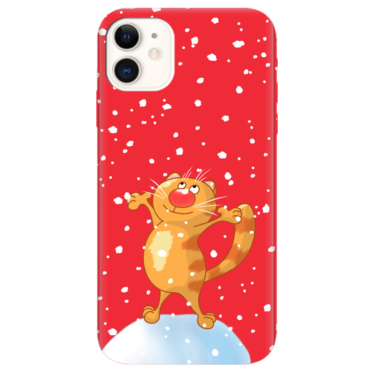 Чехол для Apple iPhone 11 ярко-красный матовый soft touch By Happy - фото 1