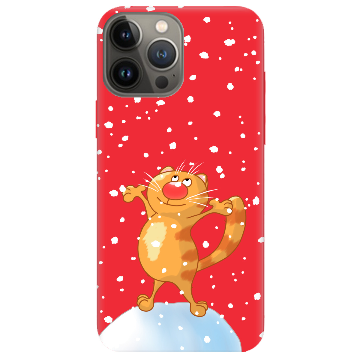 Чехол для Apple iPhone 13 Pro ярко-красный матовый soft touch By Happy - фото 1