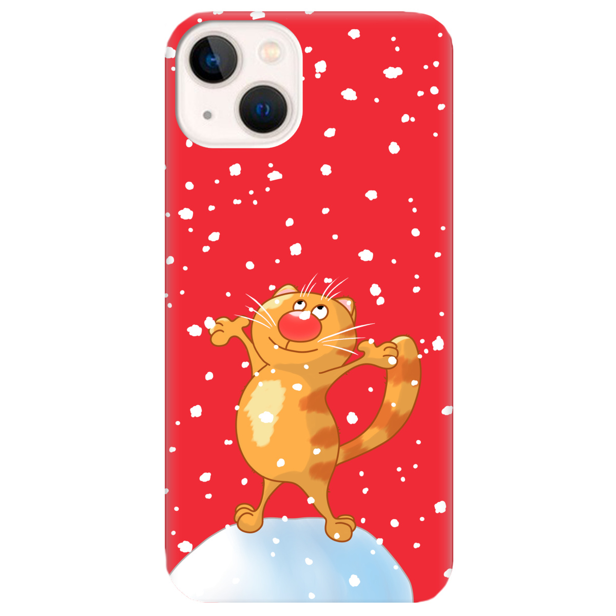 Чехол для Apple iPhone 13 Mini ярко-красный матовый soft touch By Happy - фото 1