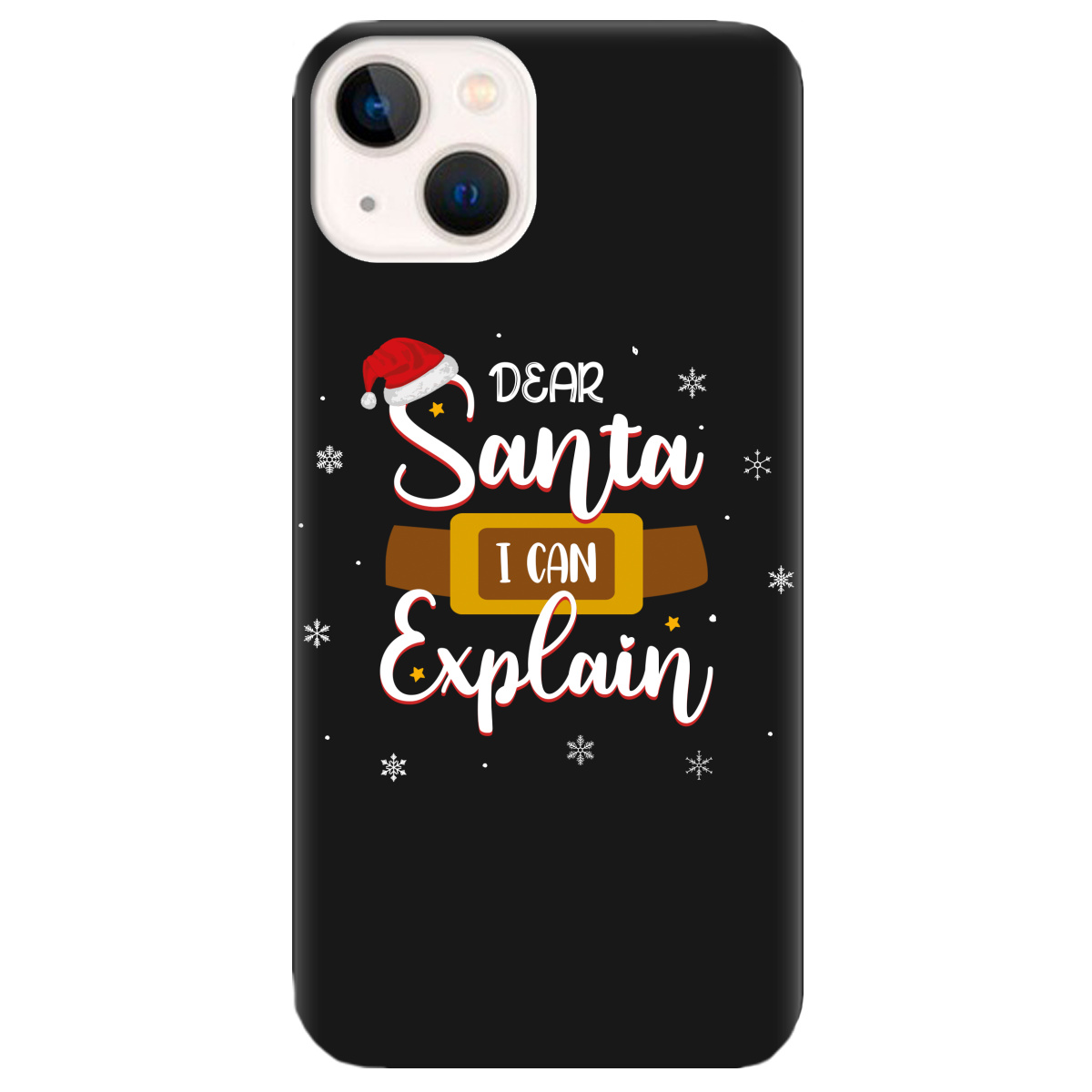 Чехол для Apple iPhone 13 Mini черный матовый soft touch Dear Santa - фото 1
