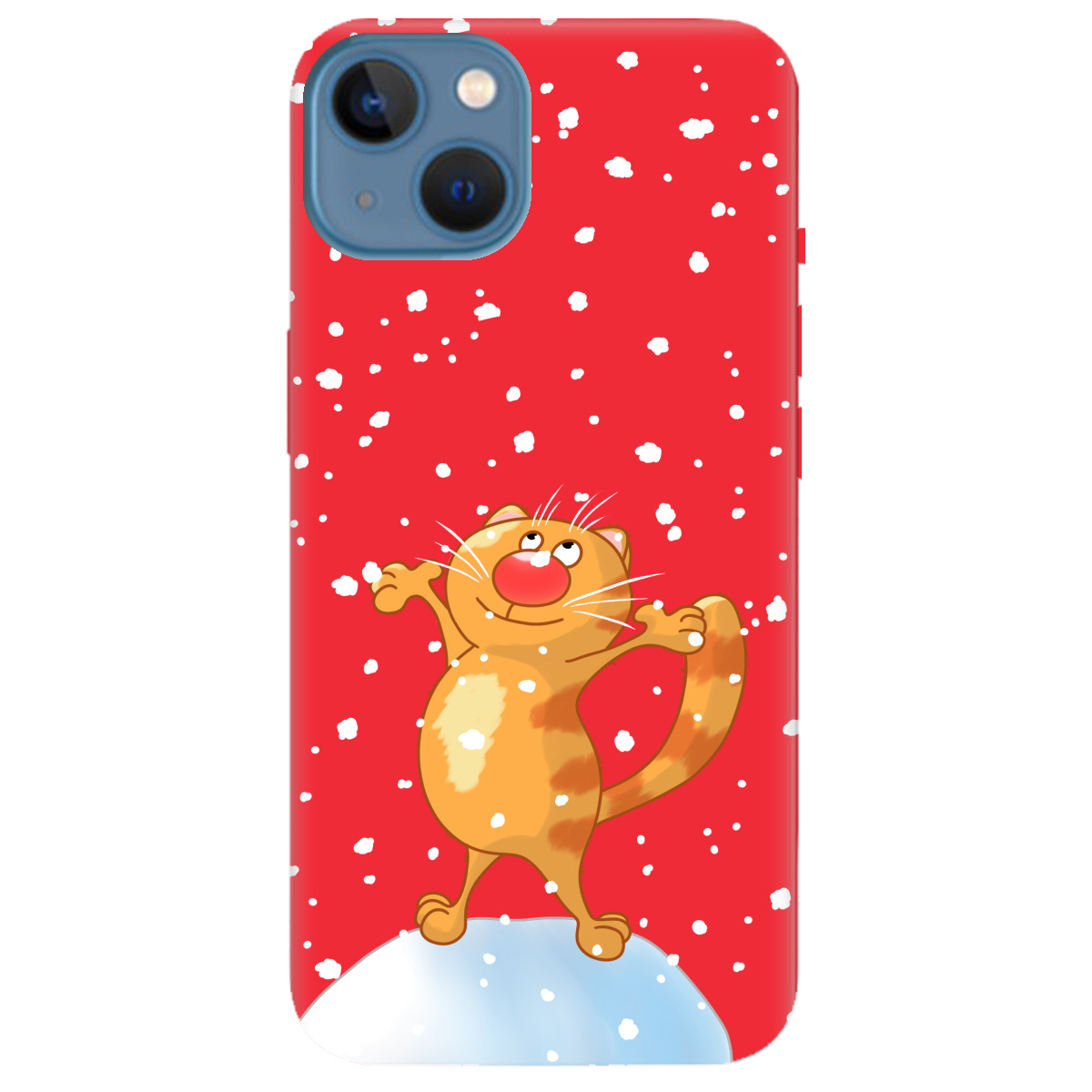 Чехол для Apple iPhone 13 ярко-красный матовый soft touch By Happy - фото 1