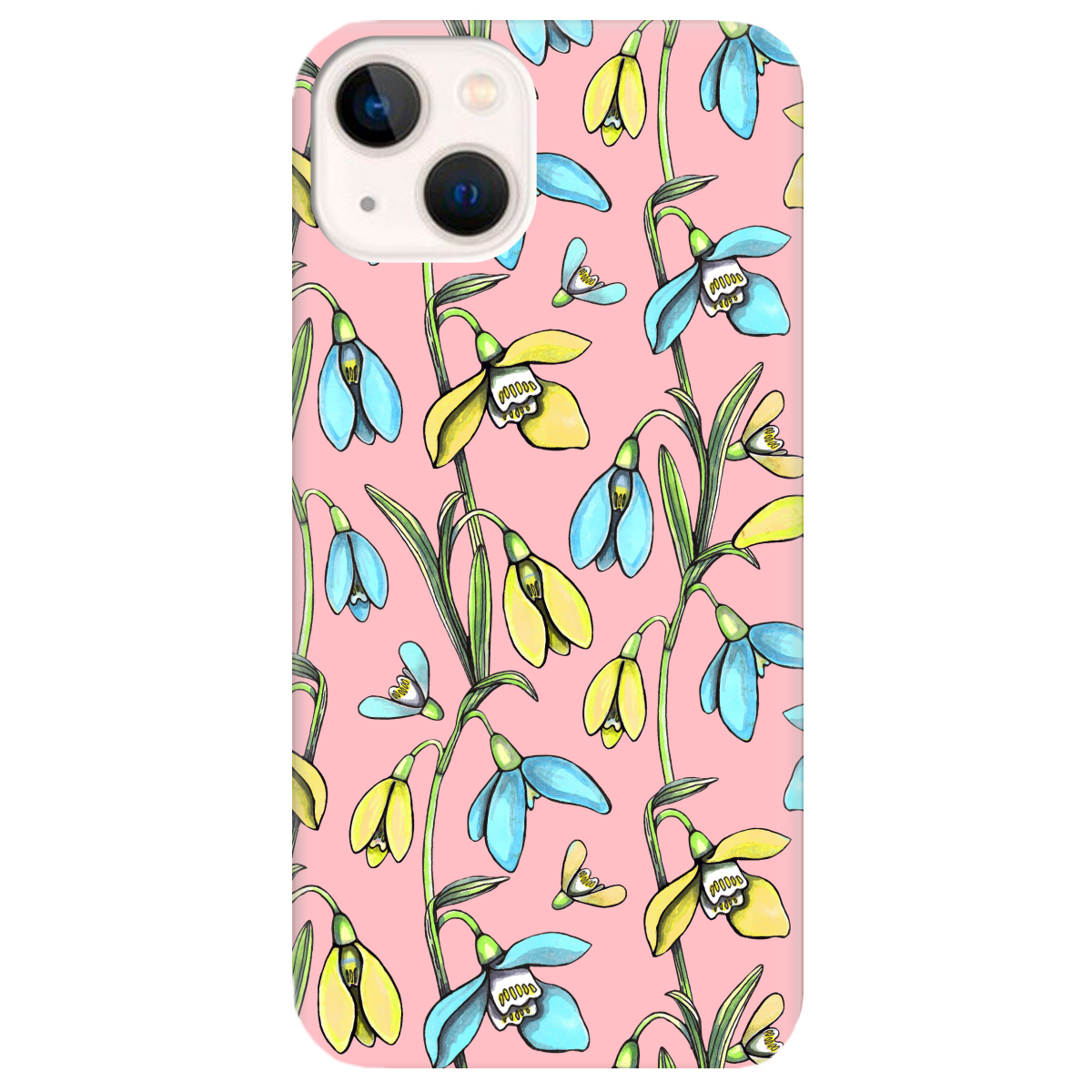 Чехол для Apple iPhone 13 Mini нежно-розовый матовый soft touch Проліски - фото 1