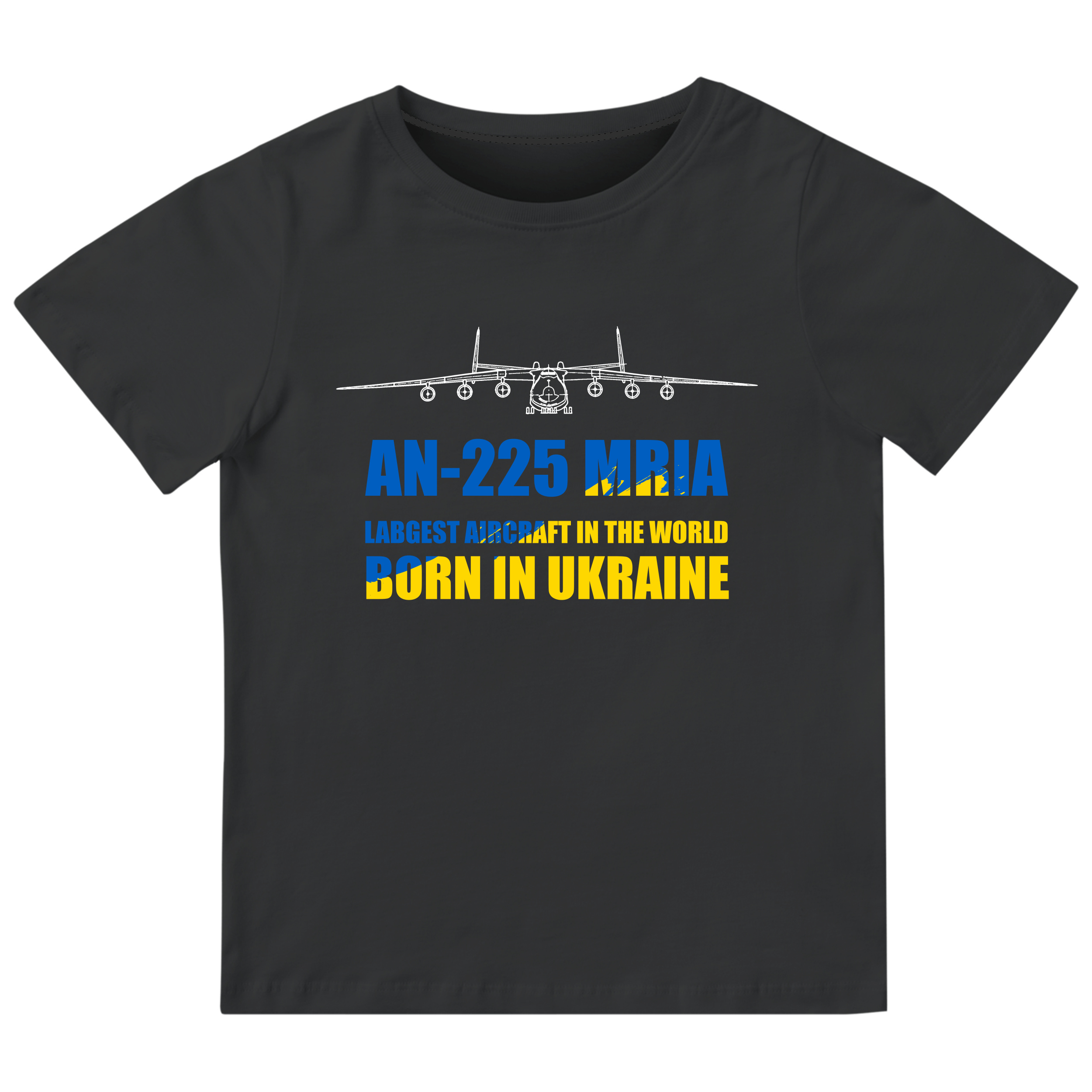 Футболка детская чёрная хлопок/эластан Мрія 128 - фото 1