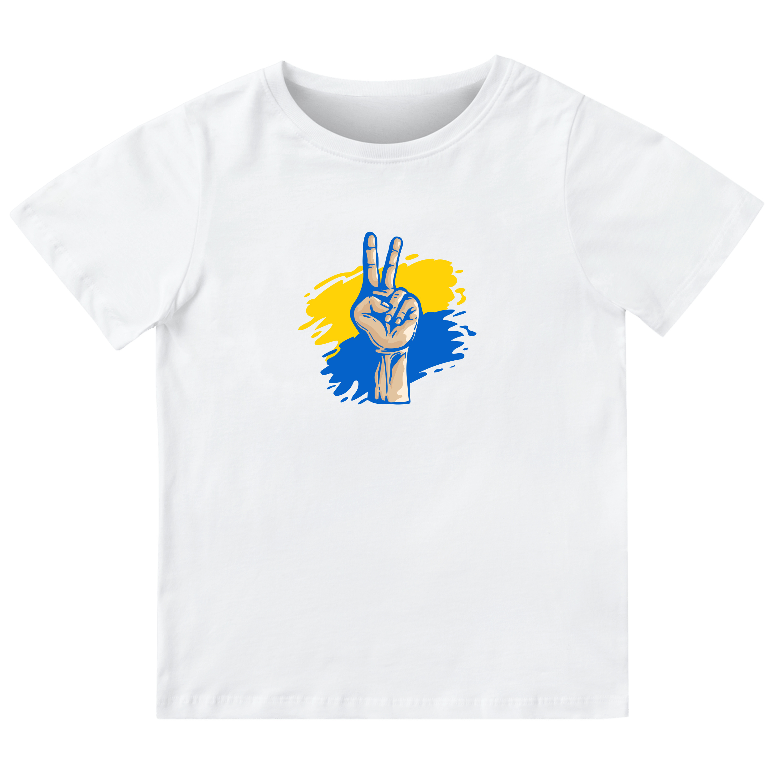 Футболка дитяча біла бавовна/еластан Peace 134 - фото 1