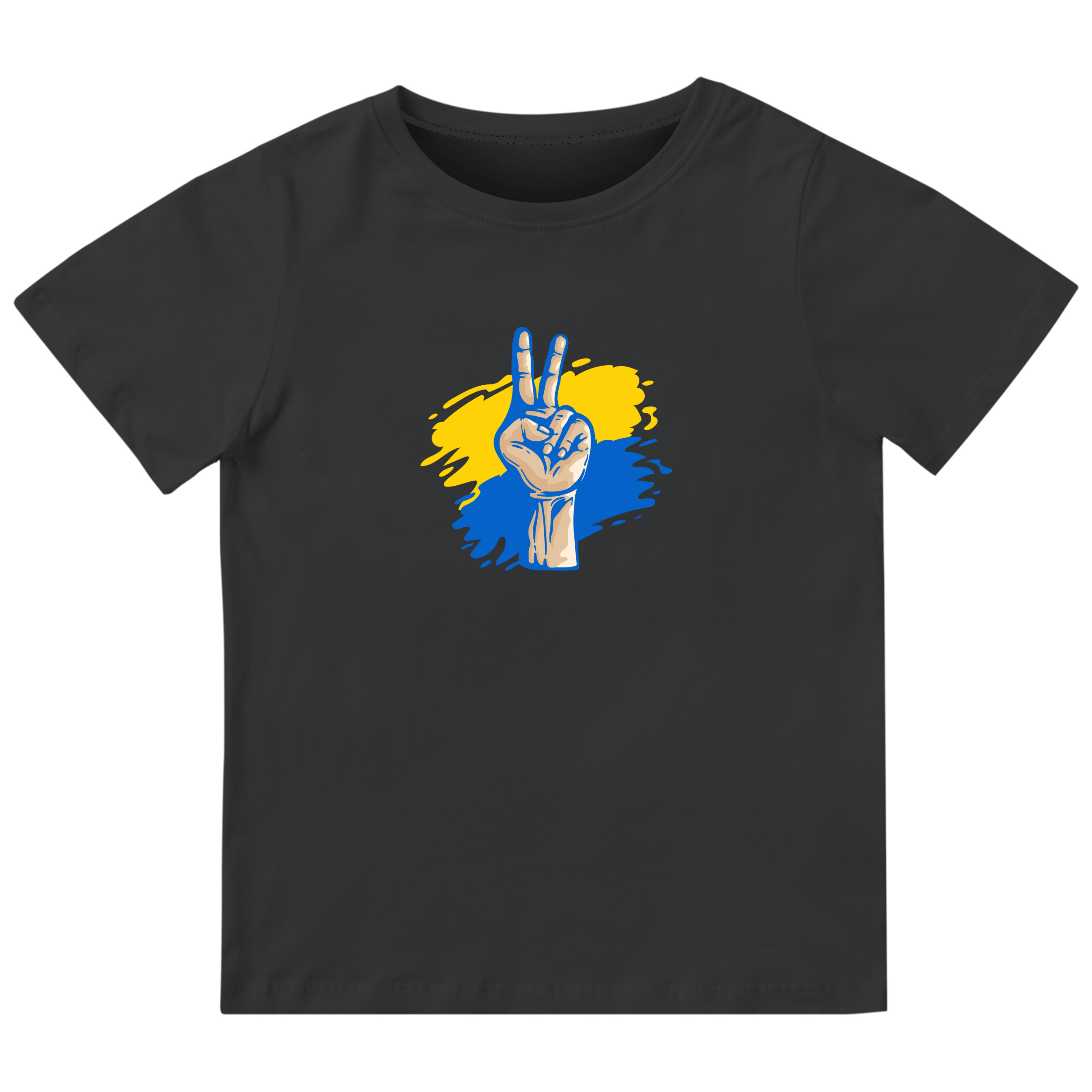 Футболка детская чёрная хлопок/эластан Peace 116 - фото 1