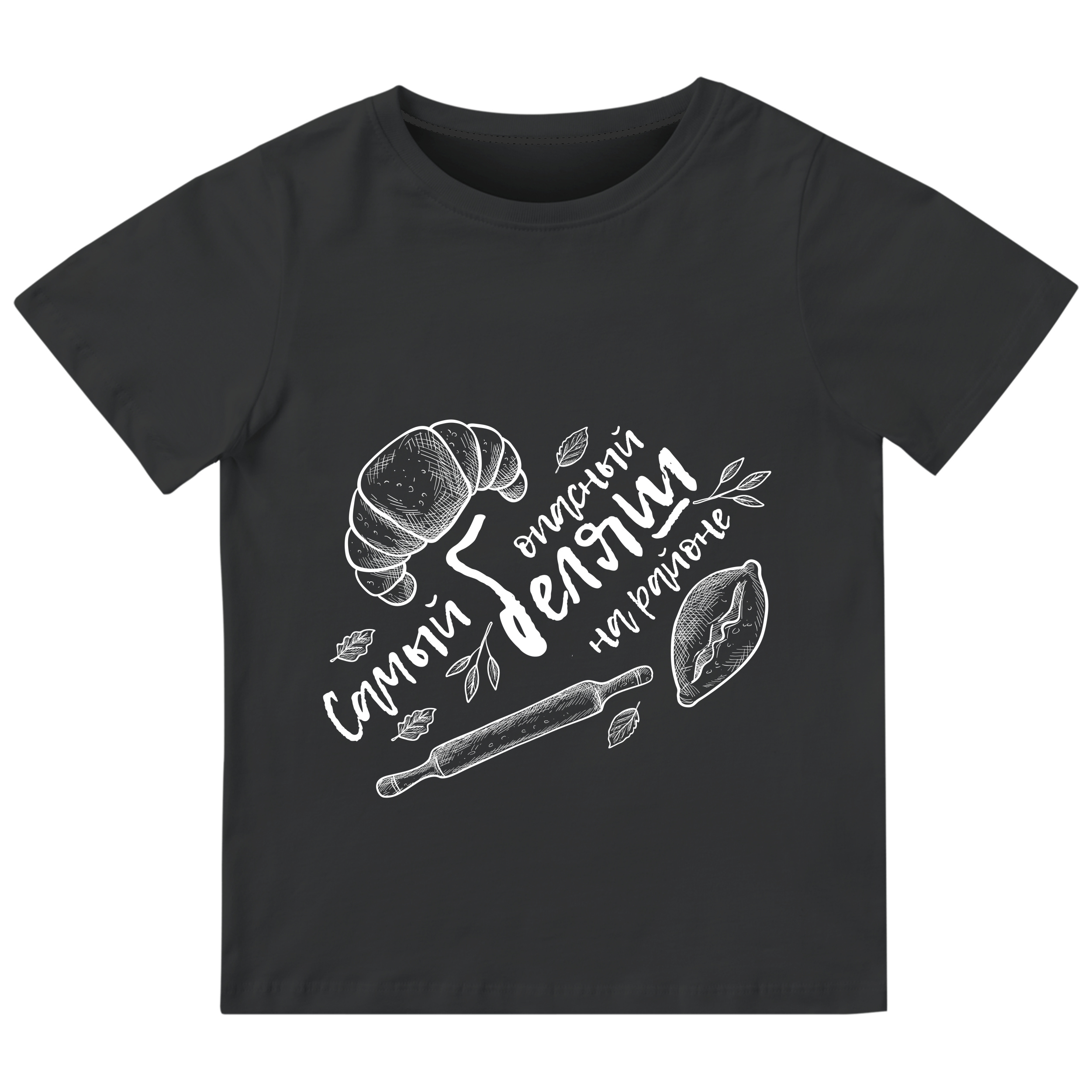 Футболка дитяча чорна бавовна/еластан White dangerous belyash 116 - фото 1