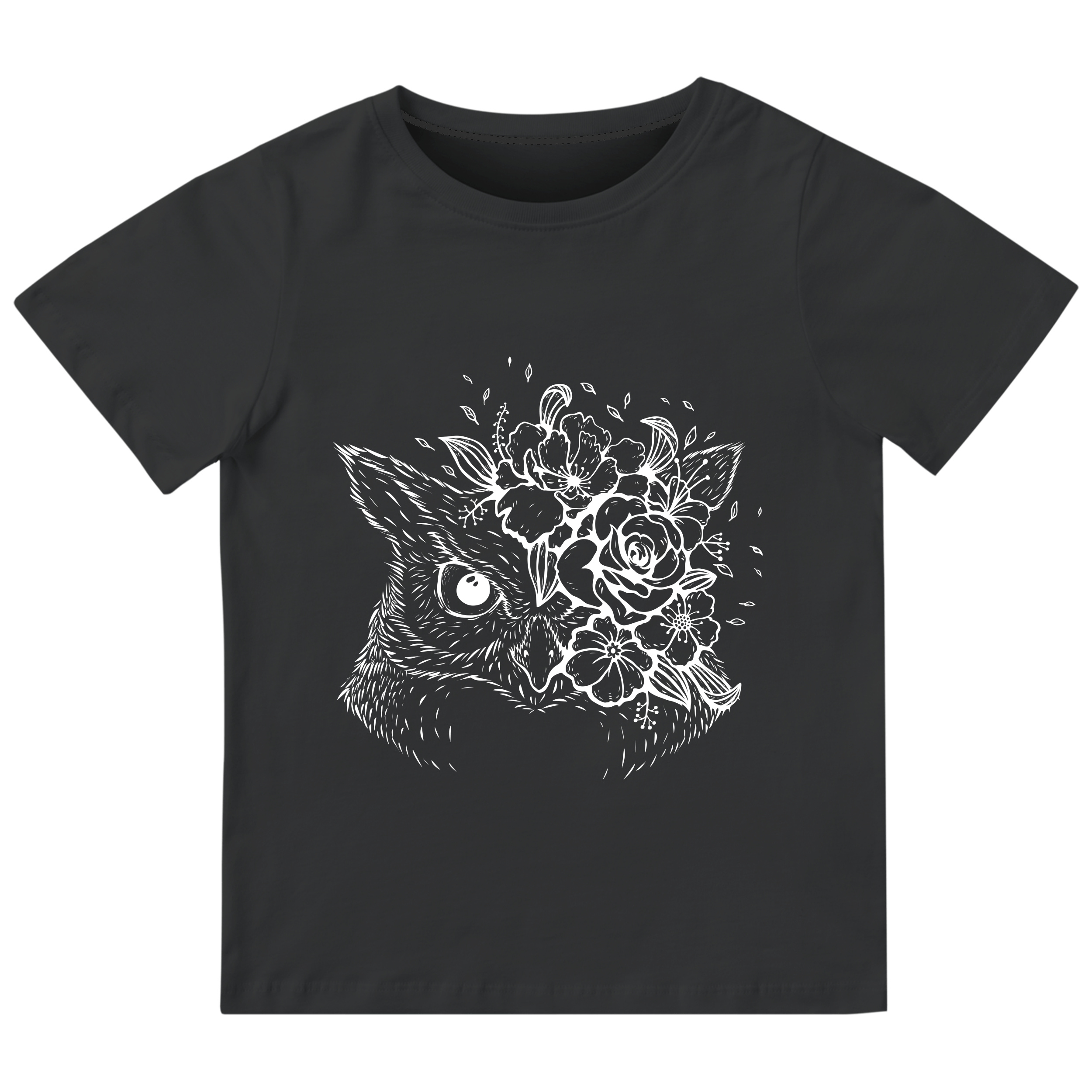 Футболка дитяча чорна бавовна/еластан light owl 116 - фото 1