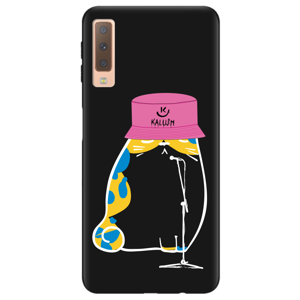 Чехол для Samsung Galaxy A7 2018 черный матовый soft touch Калуш - фото 1