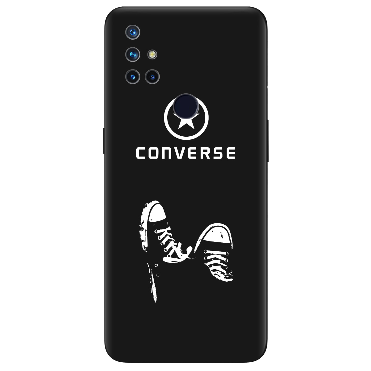 Чохол для OnePlus Nord N10 5G чорний матовий soft touch Converse - фото 1