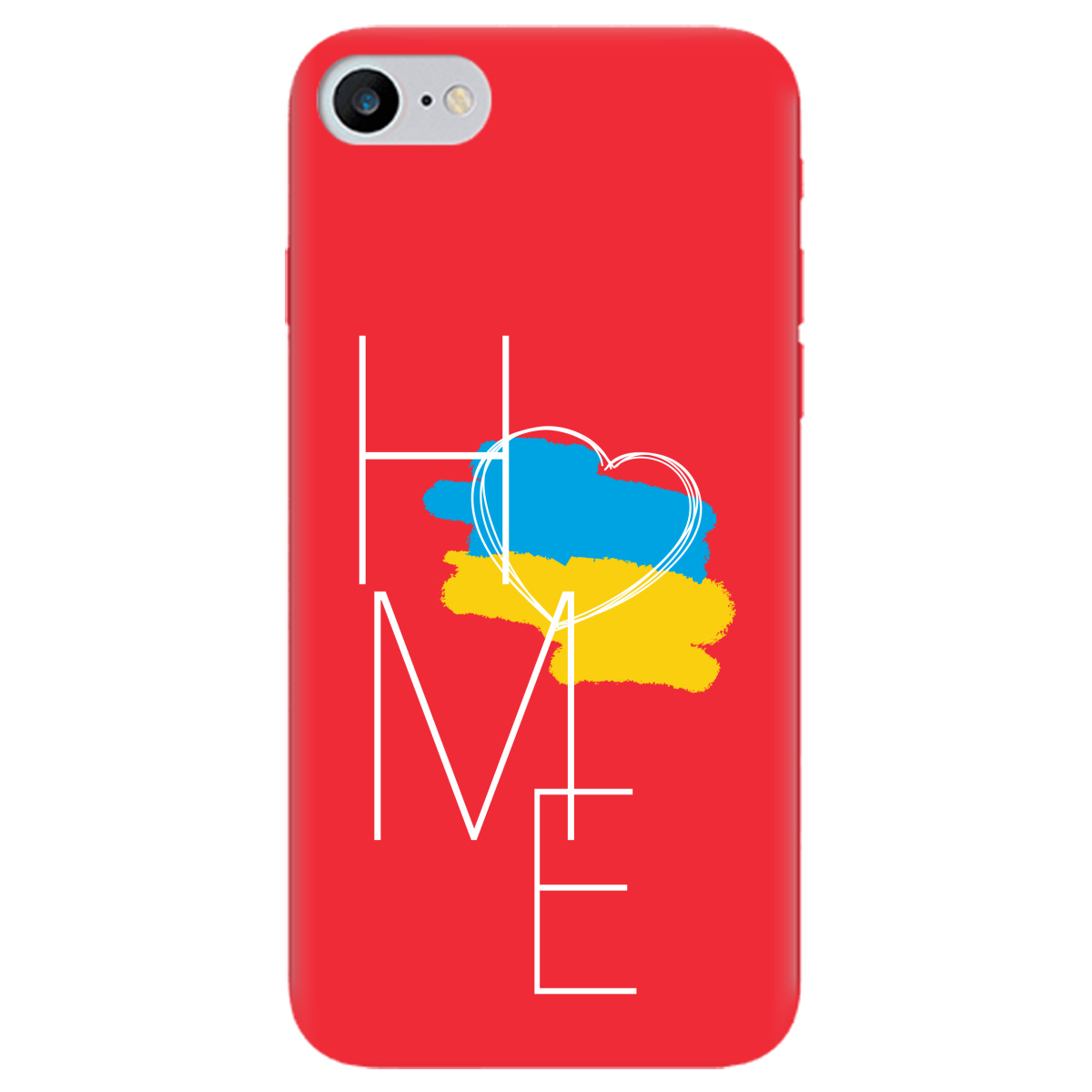 Чохол для Apple iPhone 7 яскраво-червоний матовий soft touch Дім - фото 1