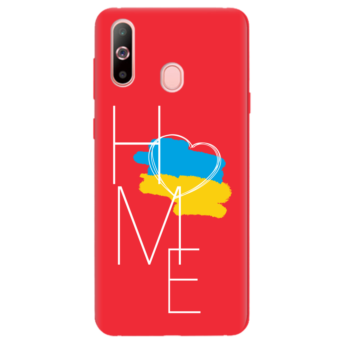 Чохол для Samsung Galaxy A60 яскраво-червоний матовий soft touch Дім - фото 1