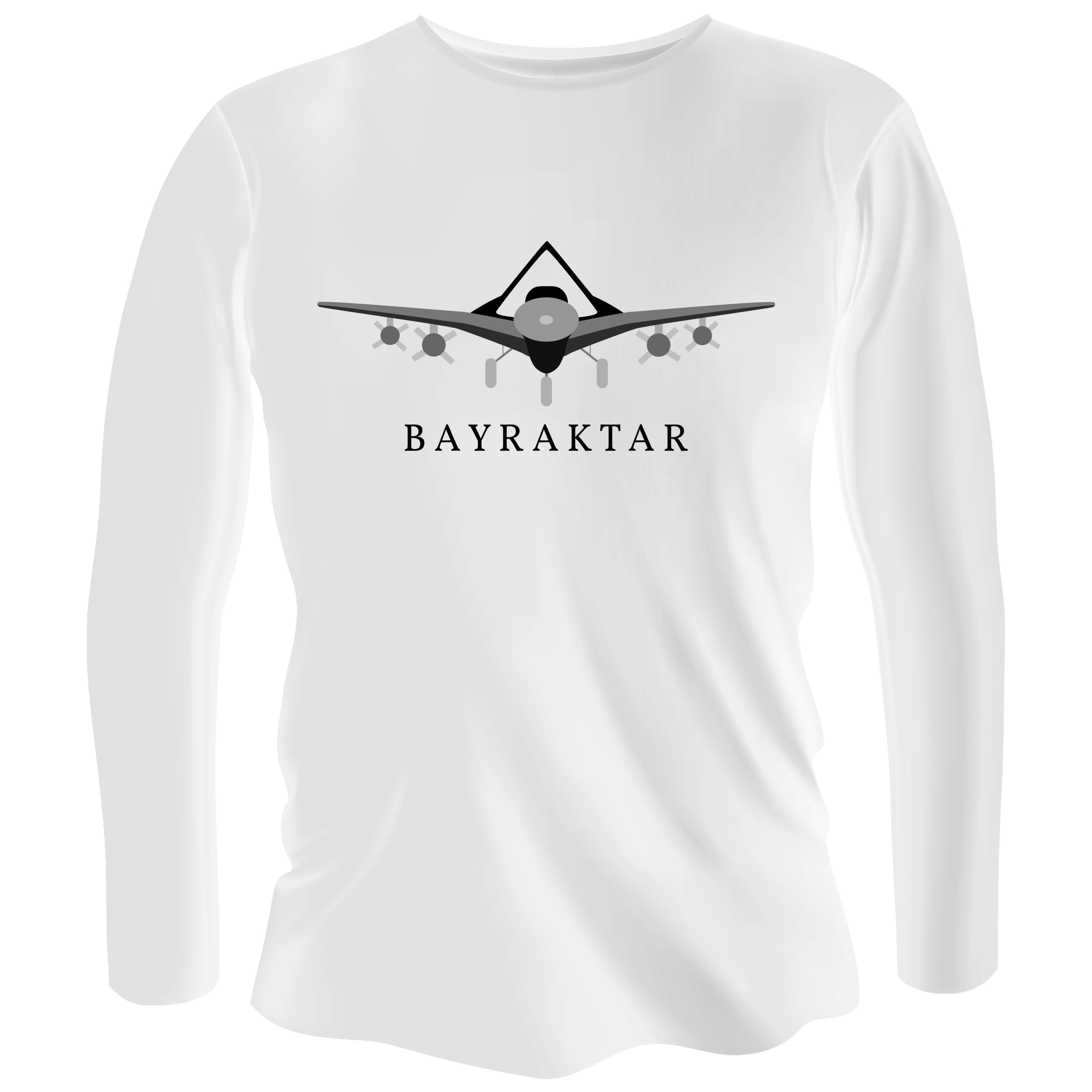 Лонгслів чоловічий білий бавовна/еластан Bayraktar L - фото 1