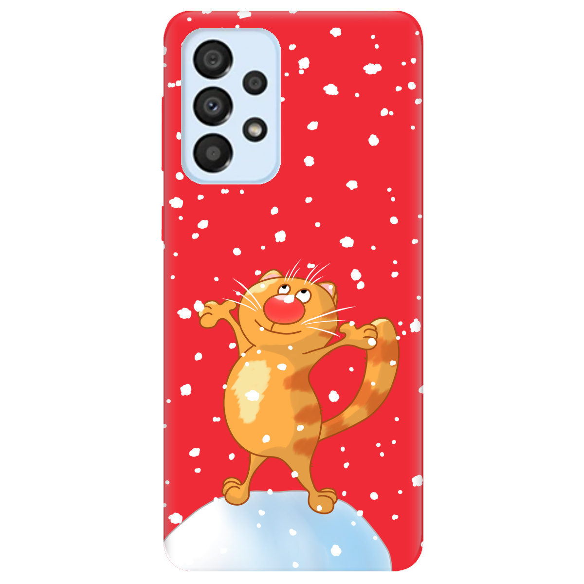 Чехол для Samsung Galaxy A33 ярко-красный матовый soft touch By Happy - фото 1