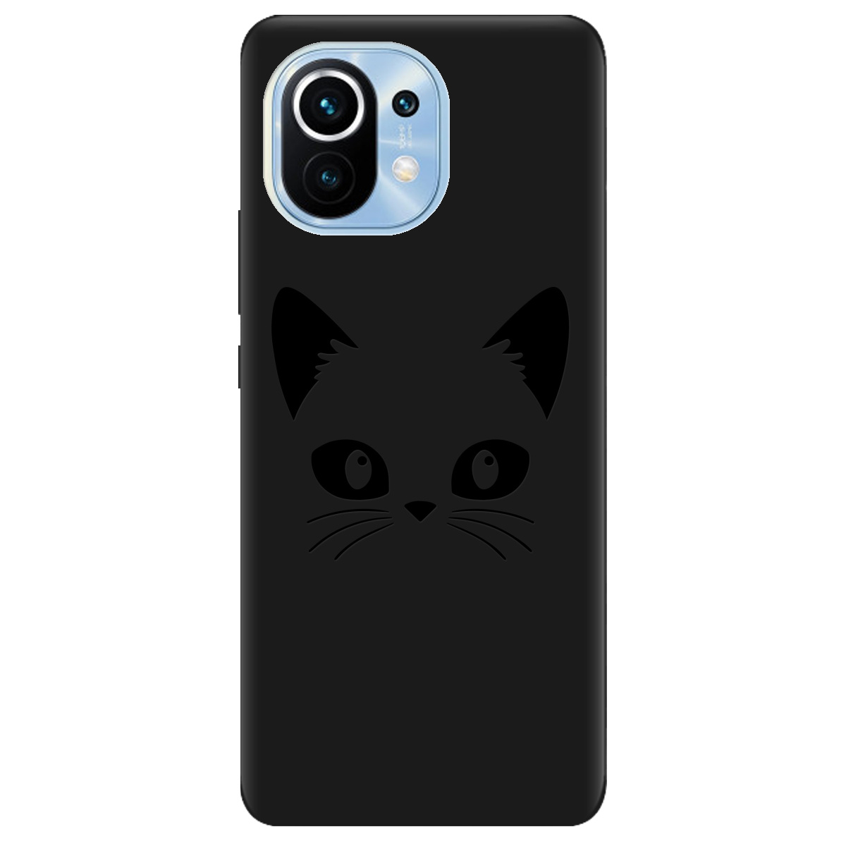 Чехол для Xiaomi Mi 11 черный матовый soft touch Cat Black - фото 1