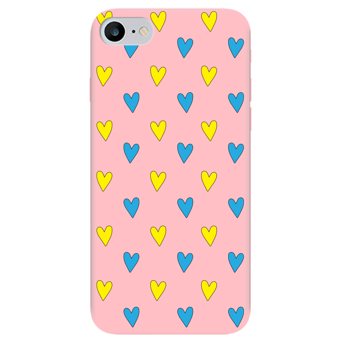 Чехол для Apple iPhone 7 нежно-розовый матовый soft touch Серденько - фото 1