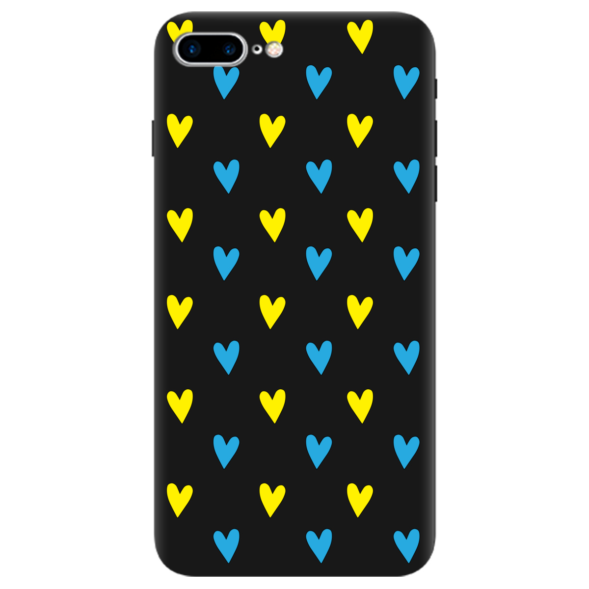 Чехол для Apple iPhone 8 Plus черный матовый soft touch Серденько - фото 1