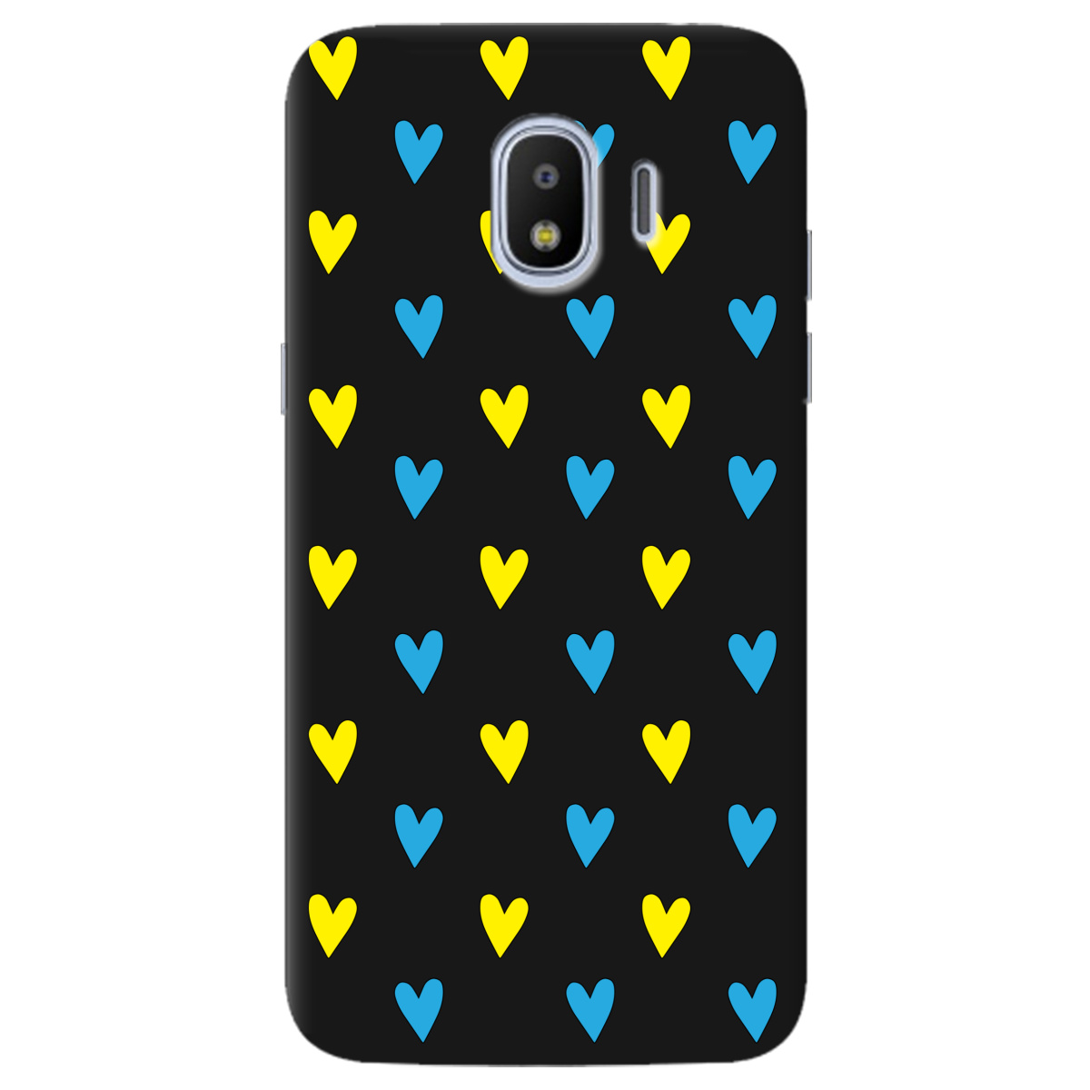 Чехол для Samsung Galaxy J2 2018 черный матовый soft touch Серденько - фото 1