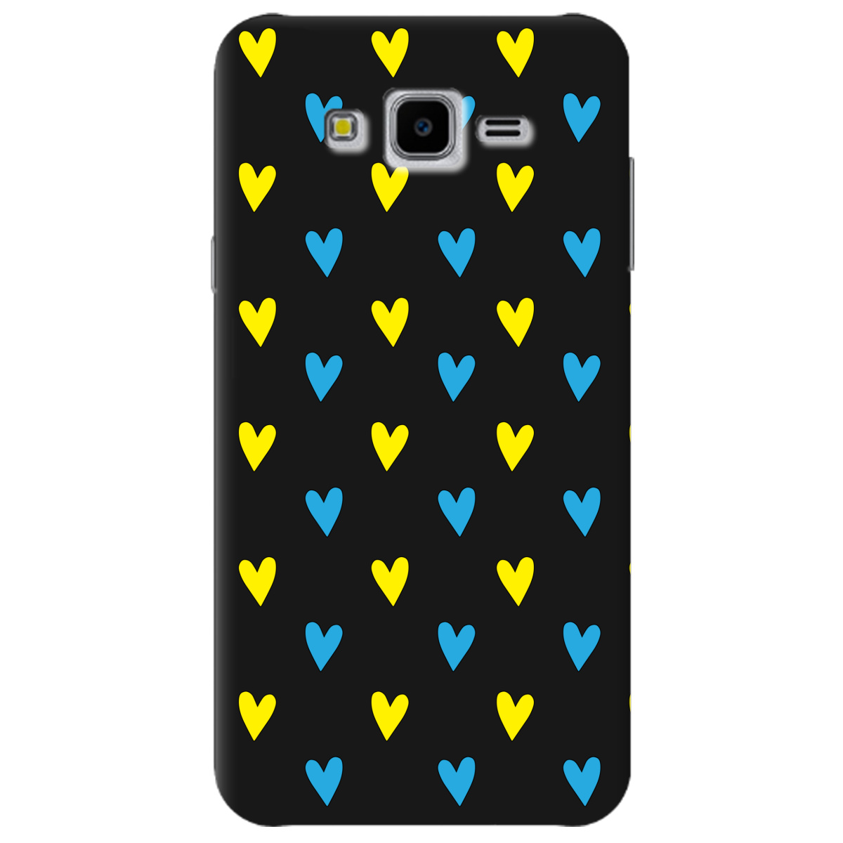 Чехол для Samsung Galaxy J7 Neo J701F / DS черный матовый soft touch Серденько - фото 1