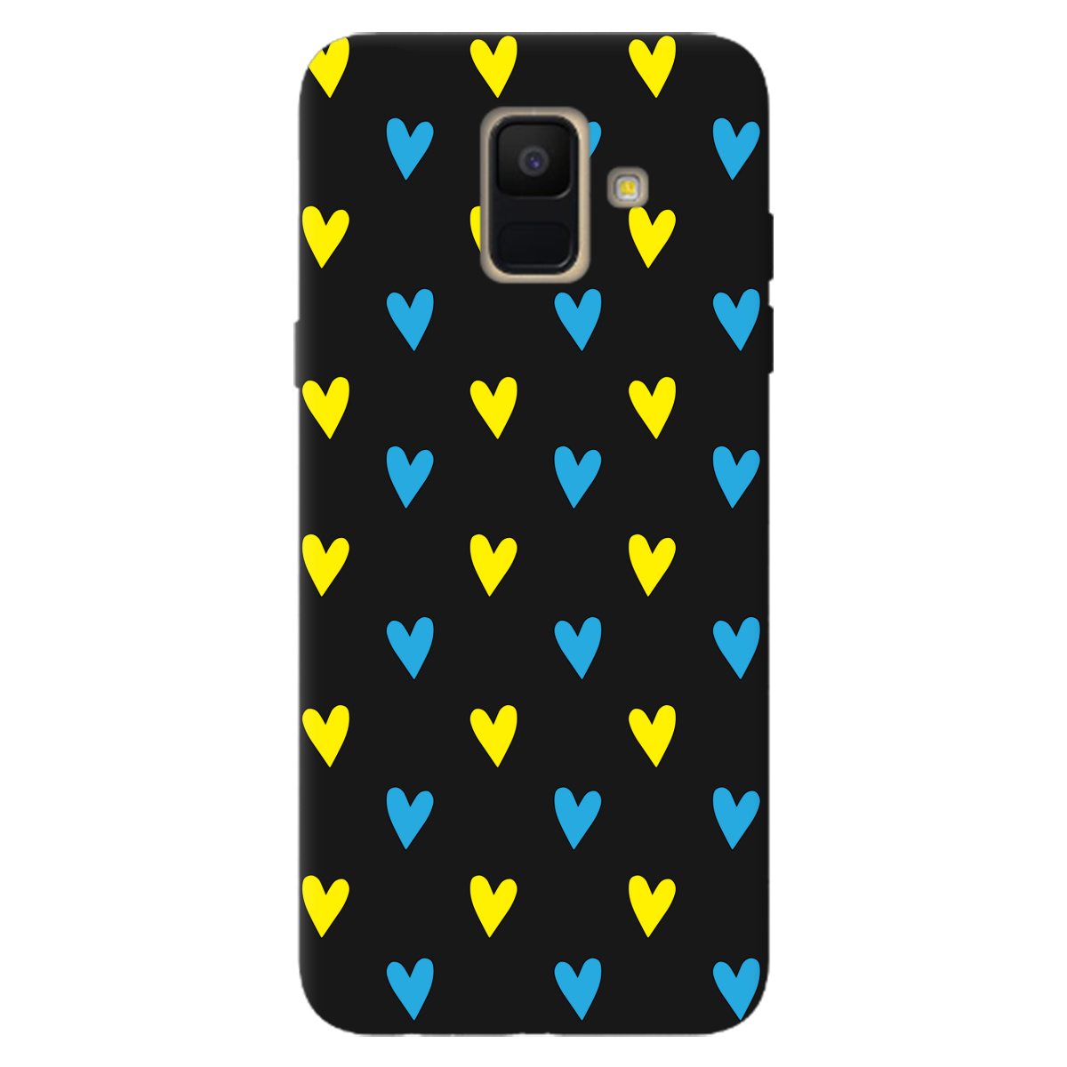 Чехол для Samsung Galaxy A6 2018 черный матовый soft touch Серденько - фото 1