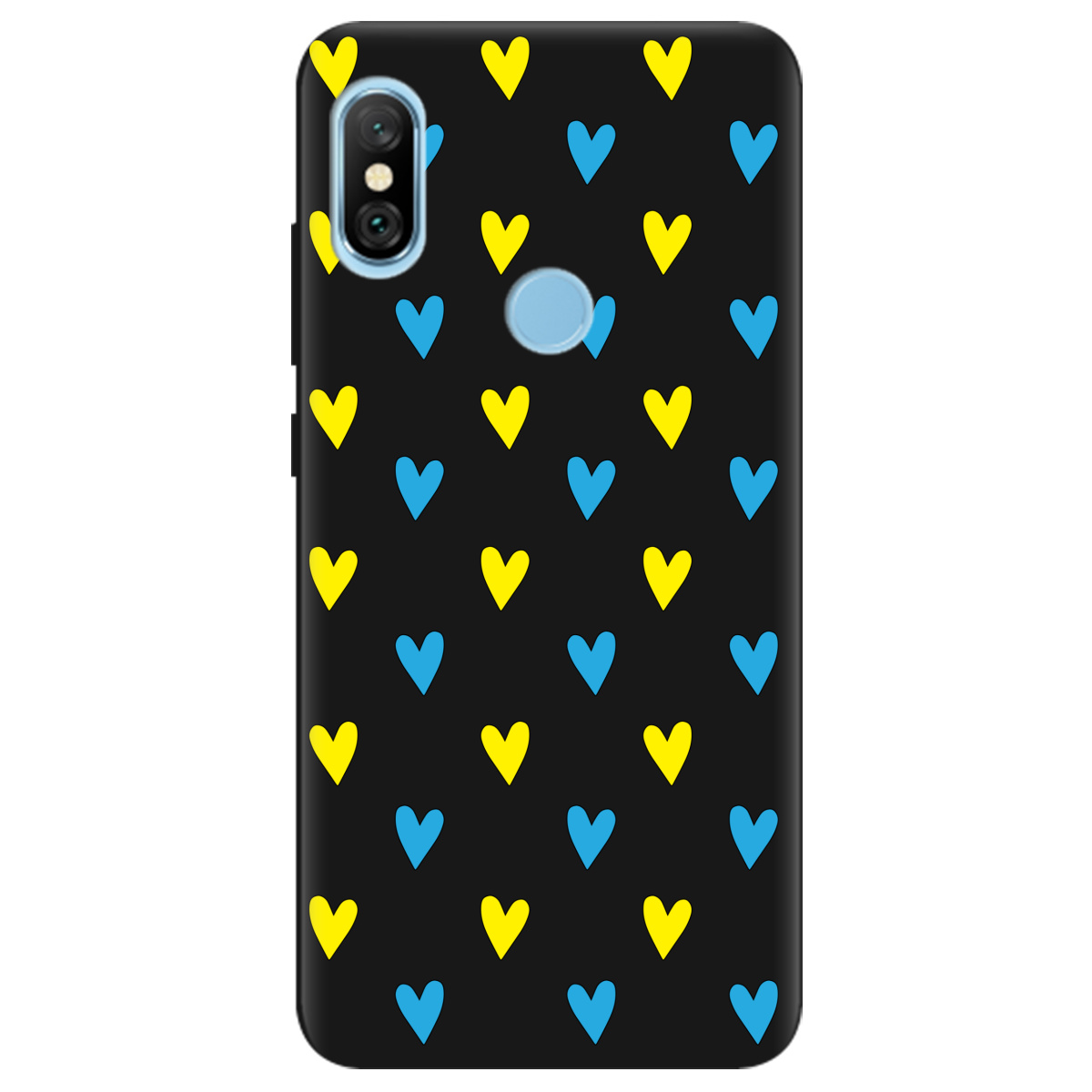 Чехол для Xiaomi Redmi Note 6 Pro черный матовый soft touch Серденько - фото 1