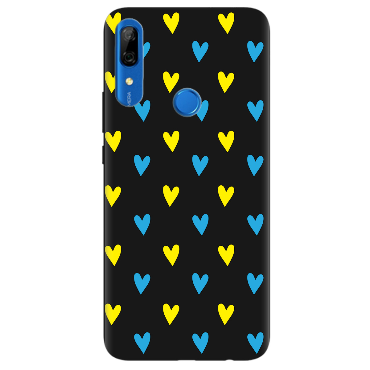 Чехол для Huawei P Smart Z черный матовый soft touch Серденько - фото 1