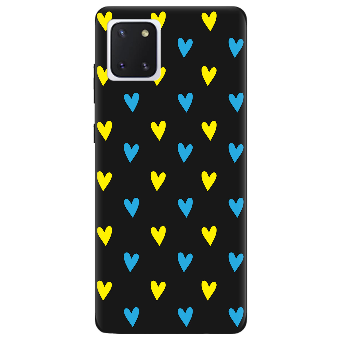 Чехол для Samsung Galaxy Note 10 Lite черный матовый soft touch Серденько - фото 1