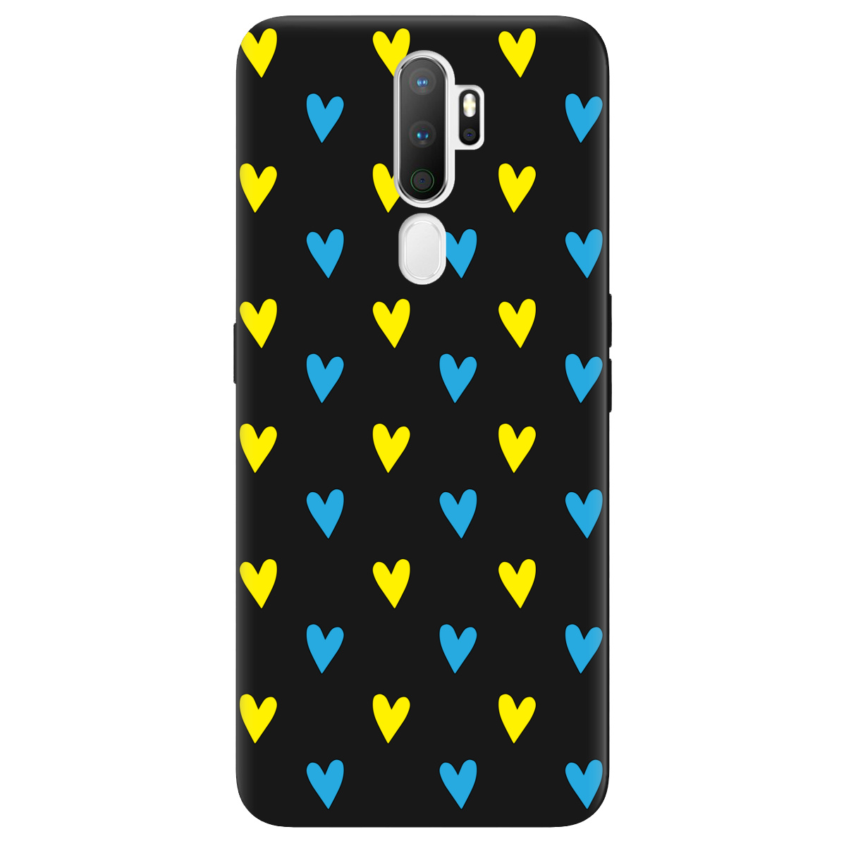 Чехол для Oppo A5 2020/A9 2020 черный матовый soft touch Серденько - фото 1