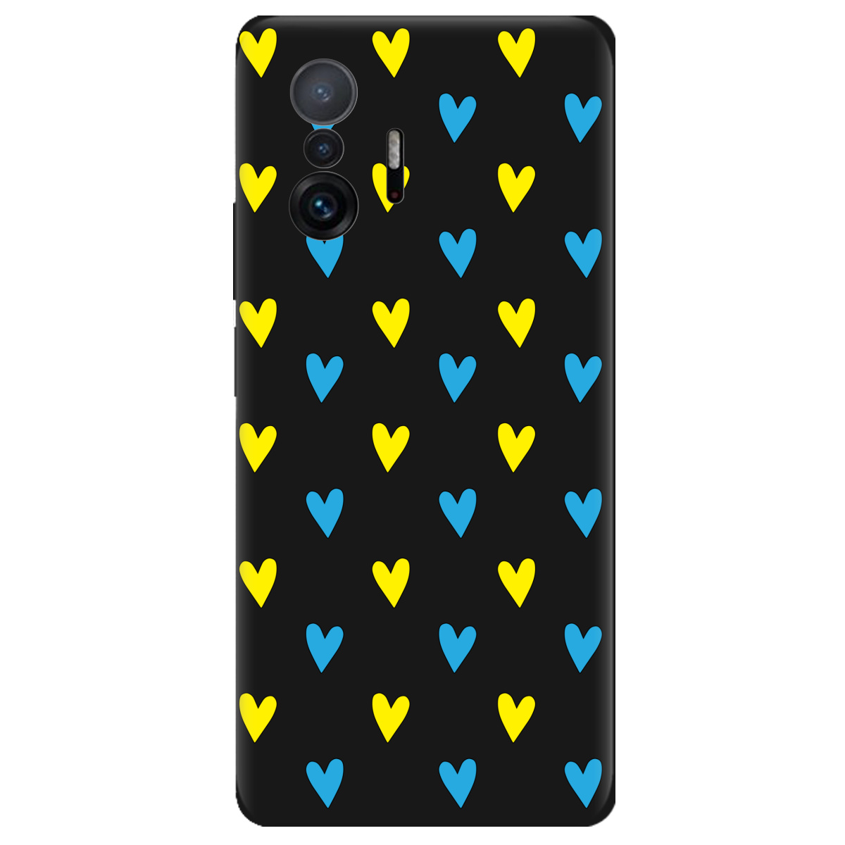 Чехол для Xiaomi 11T Pro черный матовый soft touch Серденько - фото 1