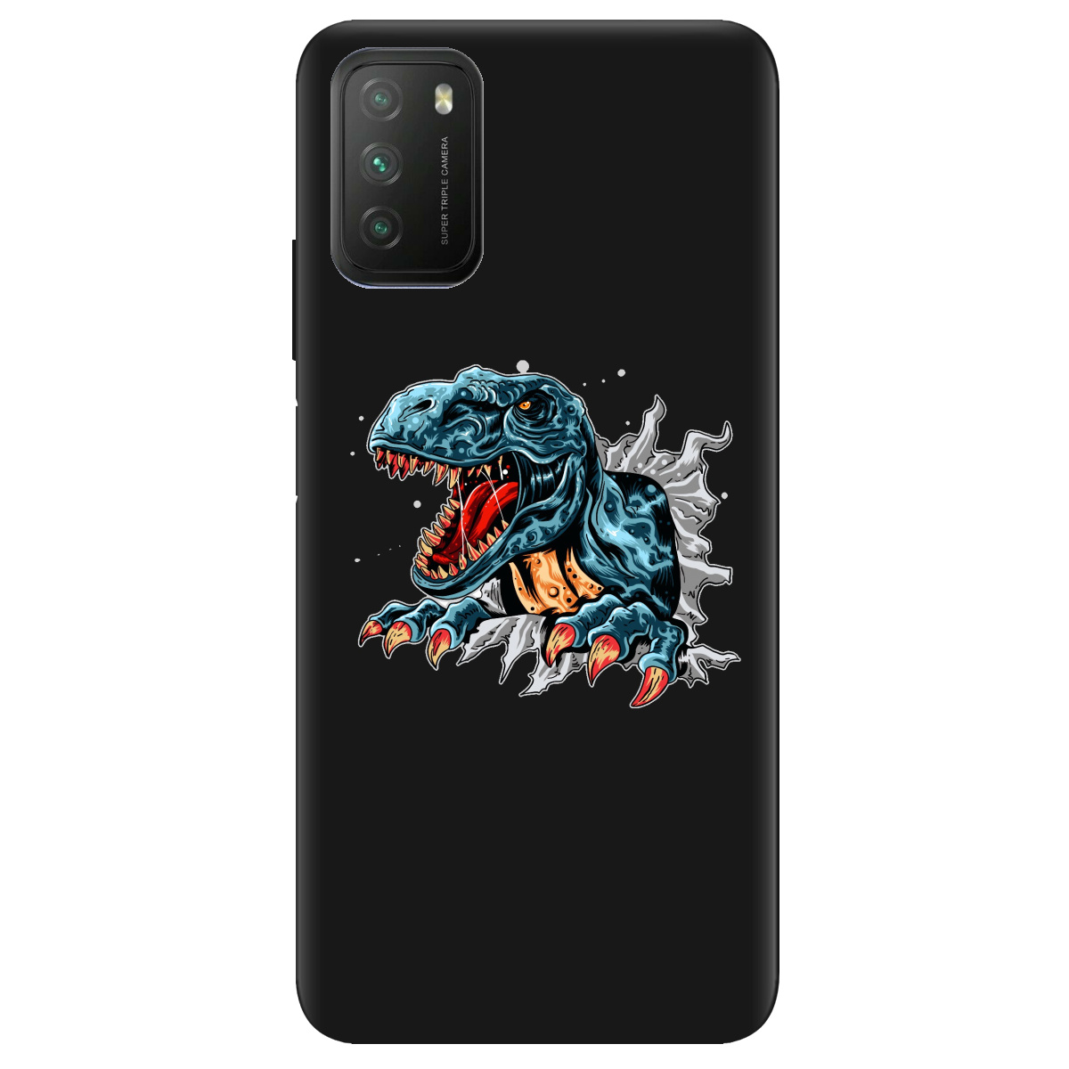 Чехол для Xiaomi Poco M3 черный матовый soft touch Rex - фото 1