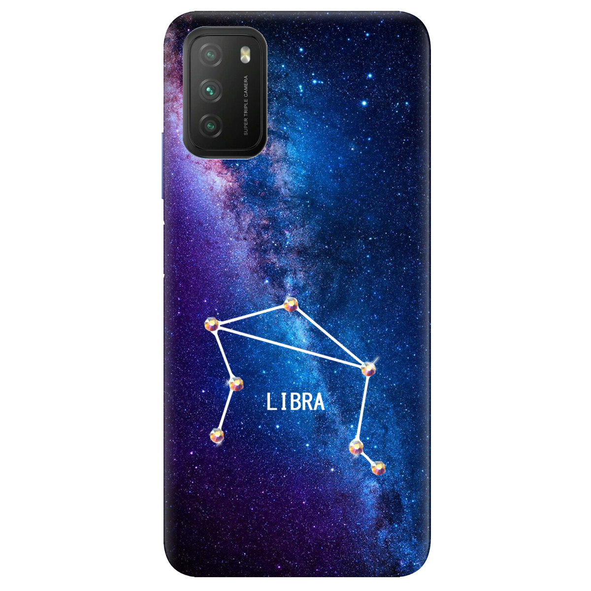 Чехол для Xiaomi Poco M3 Libra (Весы) со стразами - фото 1