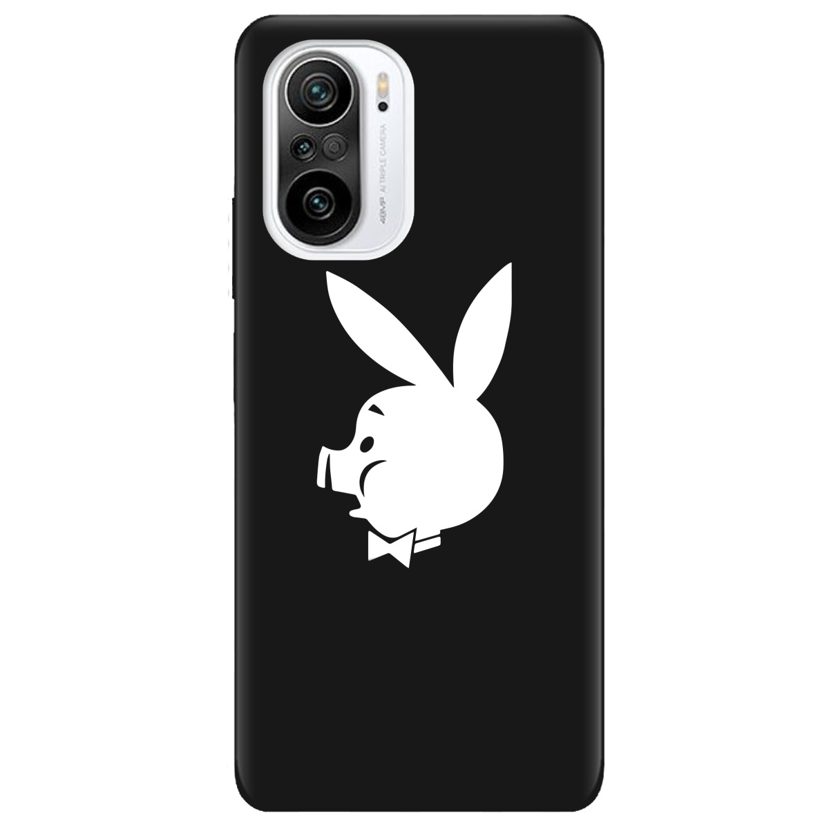 Чехол для Xiaomi Poco F3 черный матовый soft touch Piggy - фото 1