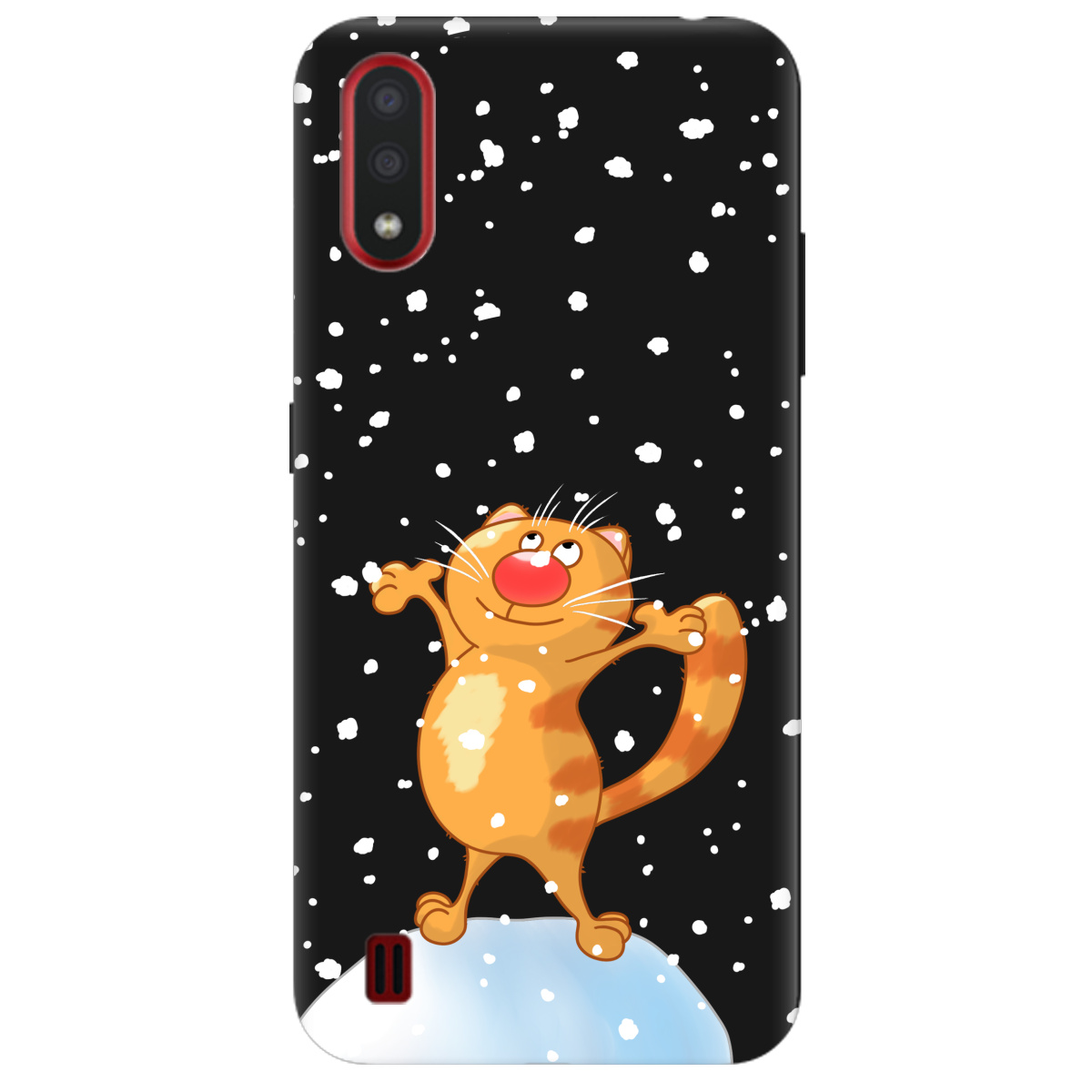 Чехол для Samsung Galaxy А01 черный матовый soft touch By Happy - фото 1