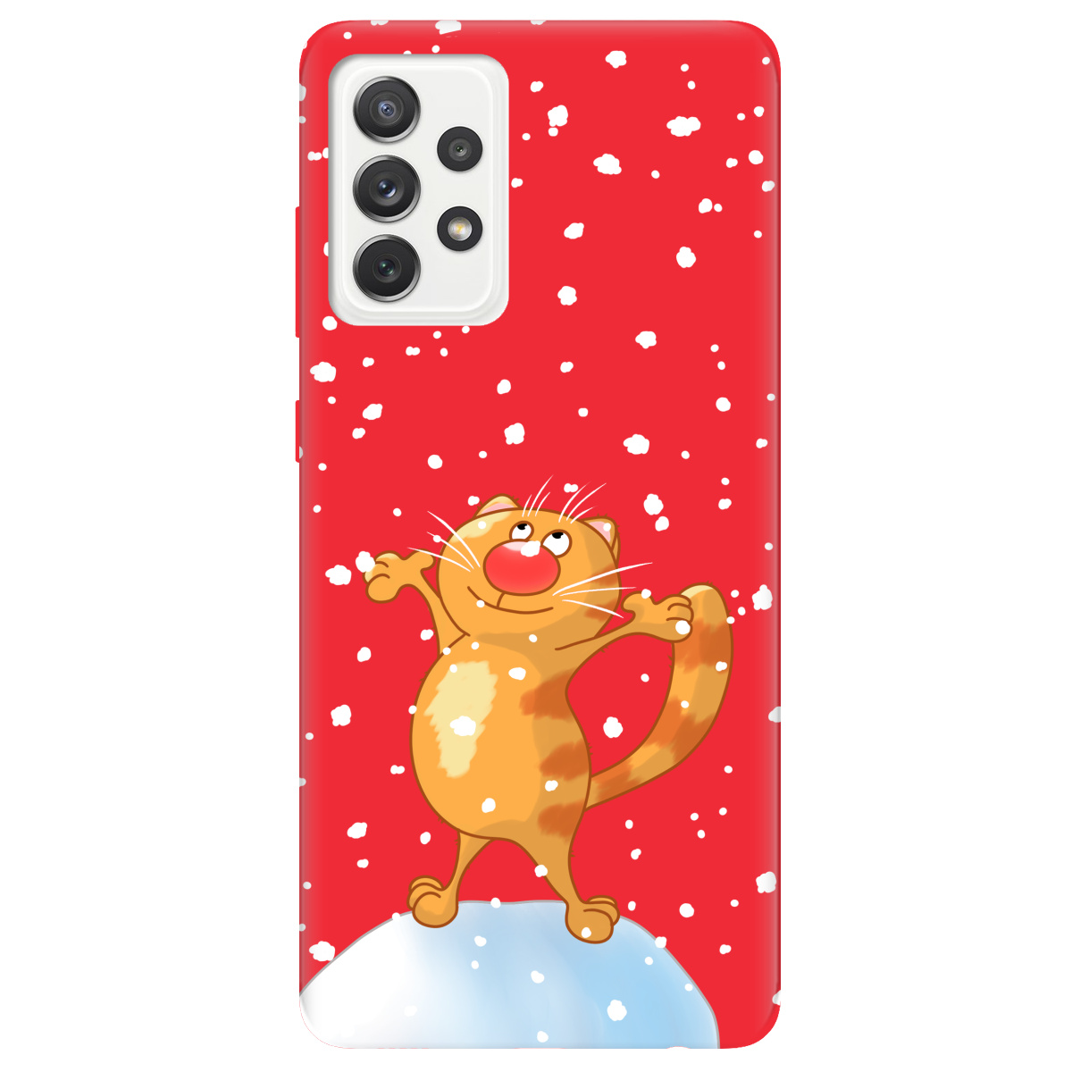 Чехол для Samsung Galaxy A72 ярко-красный матовый soft touch By Happy - фото 1