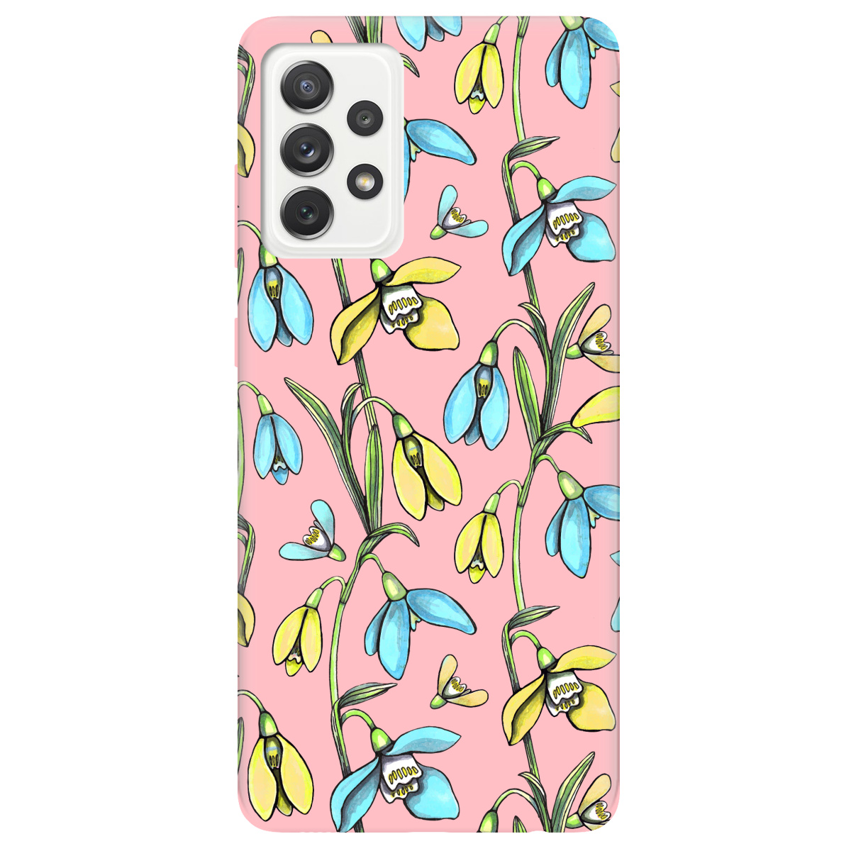 Чехол для Samsung Galaxy A72 нежно-розовый матовый soft touch Проліски - фото 1