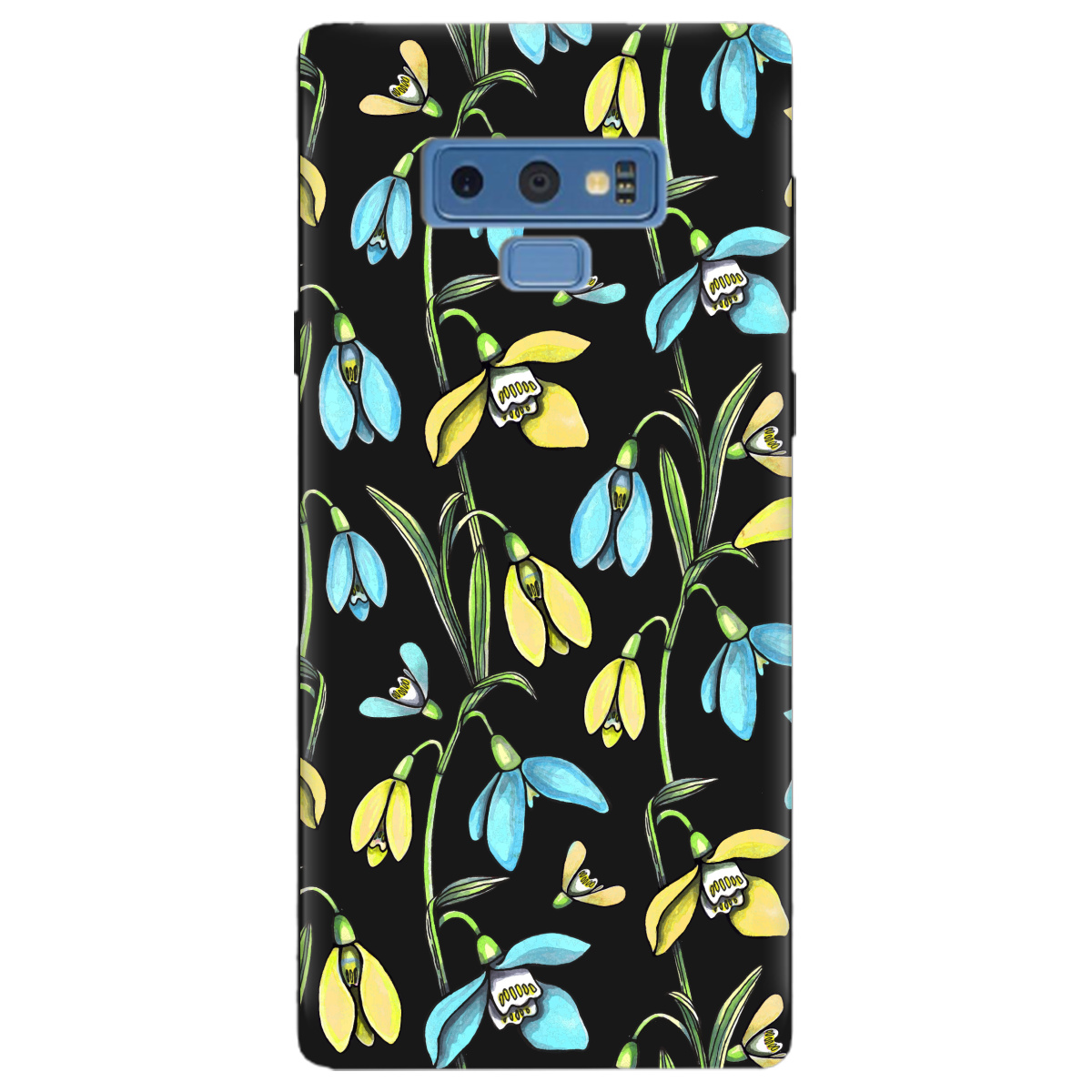 Чехол для Samsung Galaxy Note 9 черный матовый soft touch Проліски - фото 1