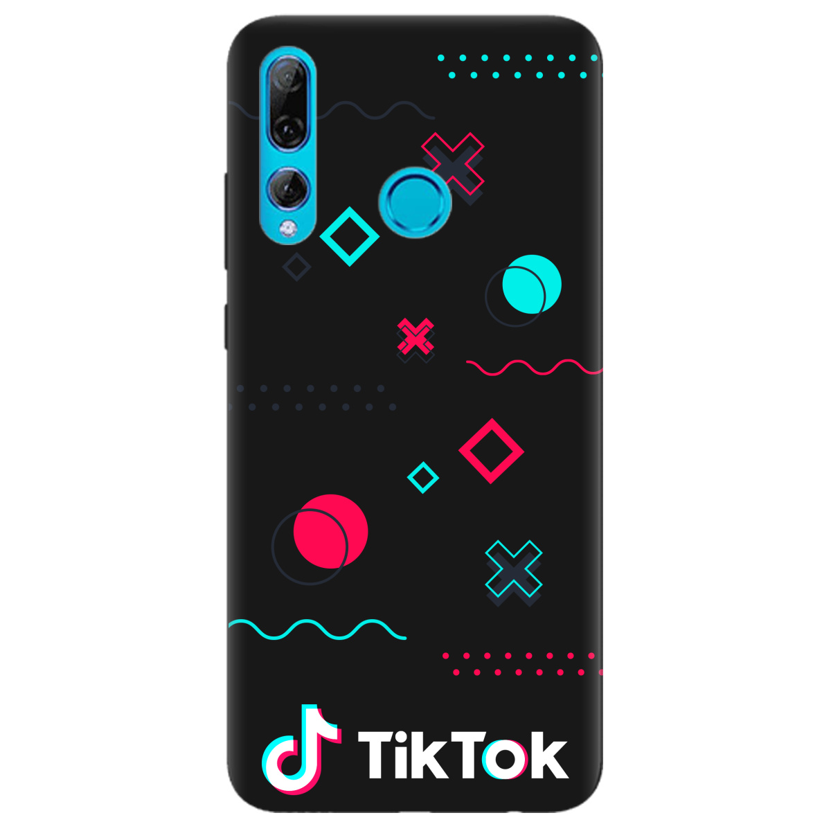 Чехол для Huawei P Smart Plus 2019 черный матовый soft touch TikTok - фото 1