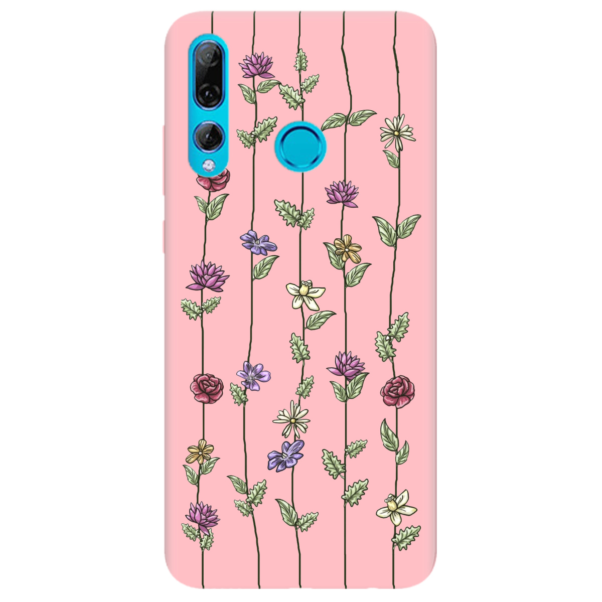 Чехол для Huawei P Smart Plus 2019 нежно-розовый матовый soft touch Vines - фото 1