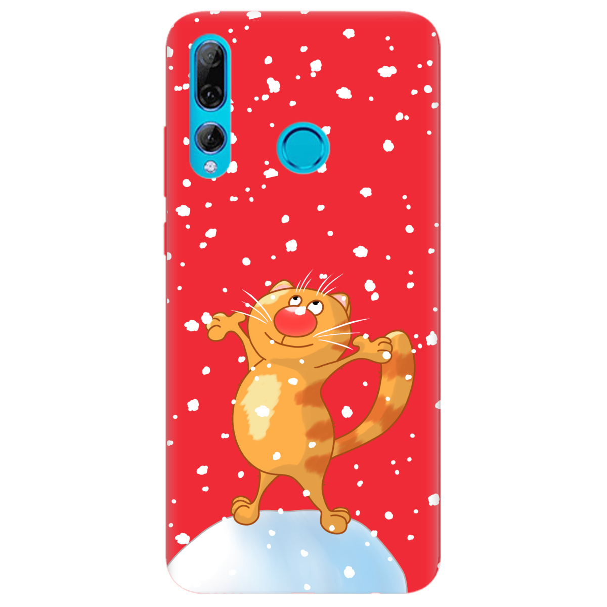 Чехол для Huawei P Smart Plus 2019 ярко-красный матовый soft touch By Happy - фото 1