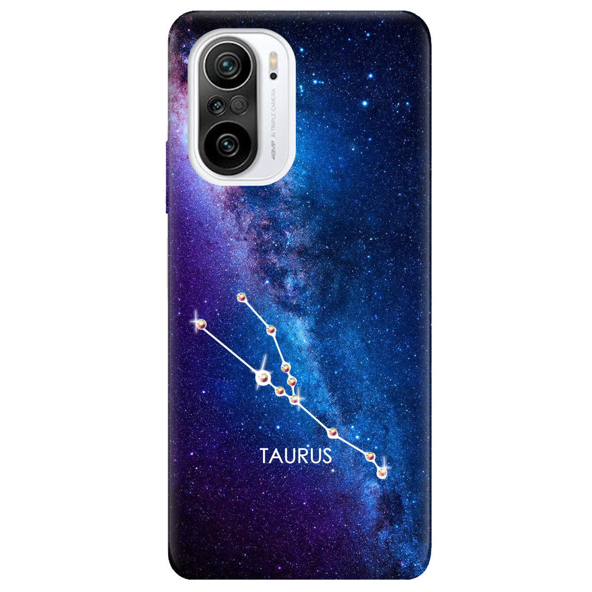 Чехол для Xiaomi Poco F3 Taurus (Телец) со стразами - фото 1