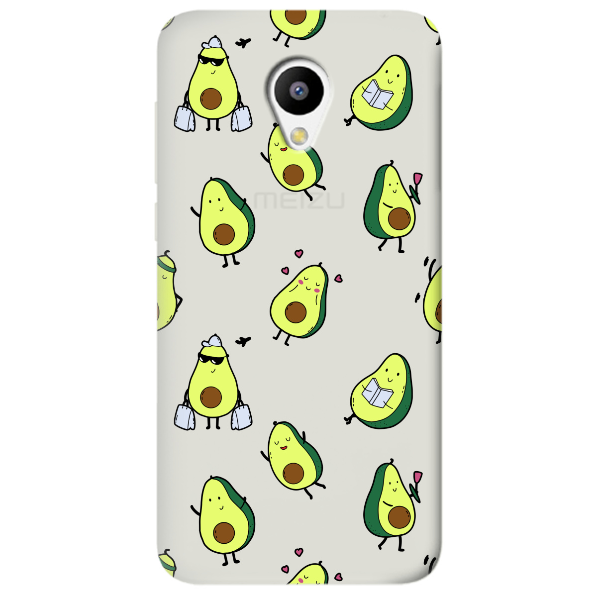 Чохол для Meizu M3/M3s напівпрозорий матовий soft touch Cute avocado - фото 1