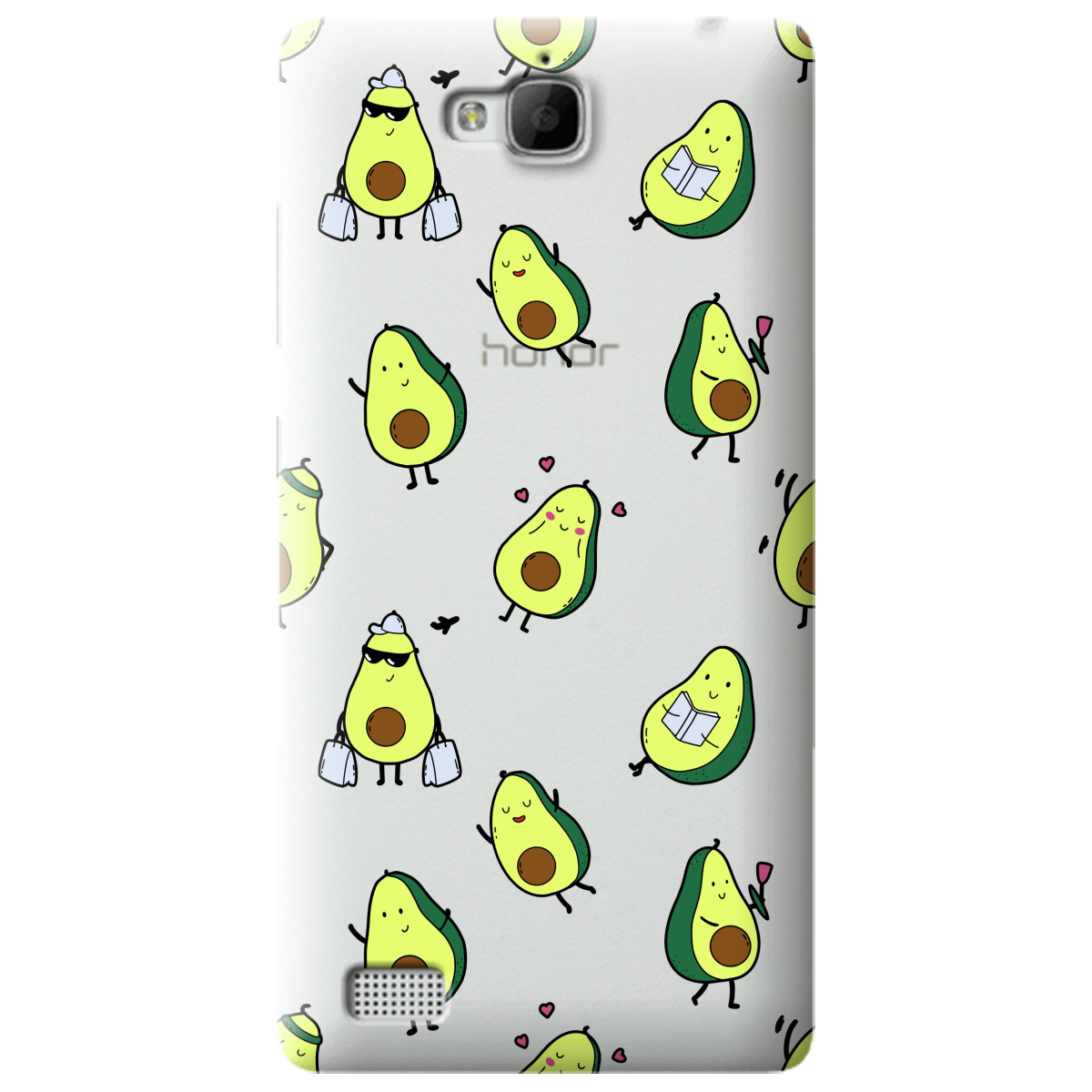 Чехол для Huawei Honor 3C Cute avocado - фото 1