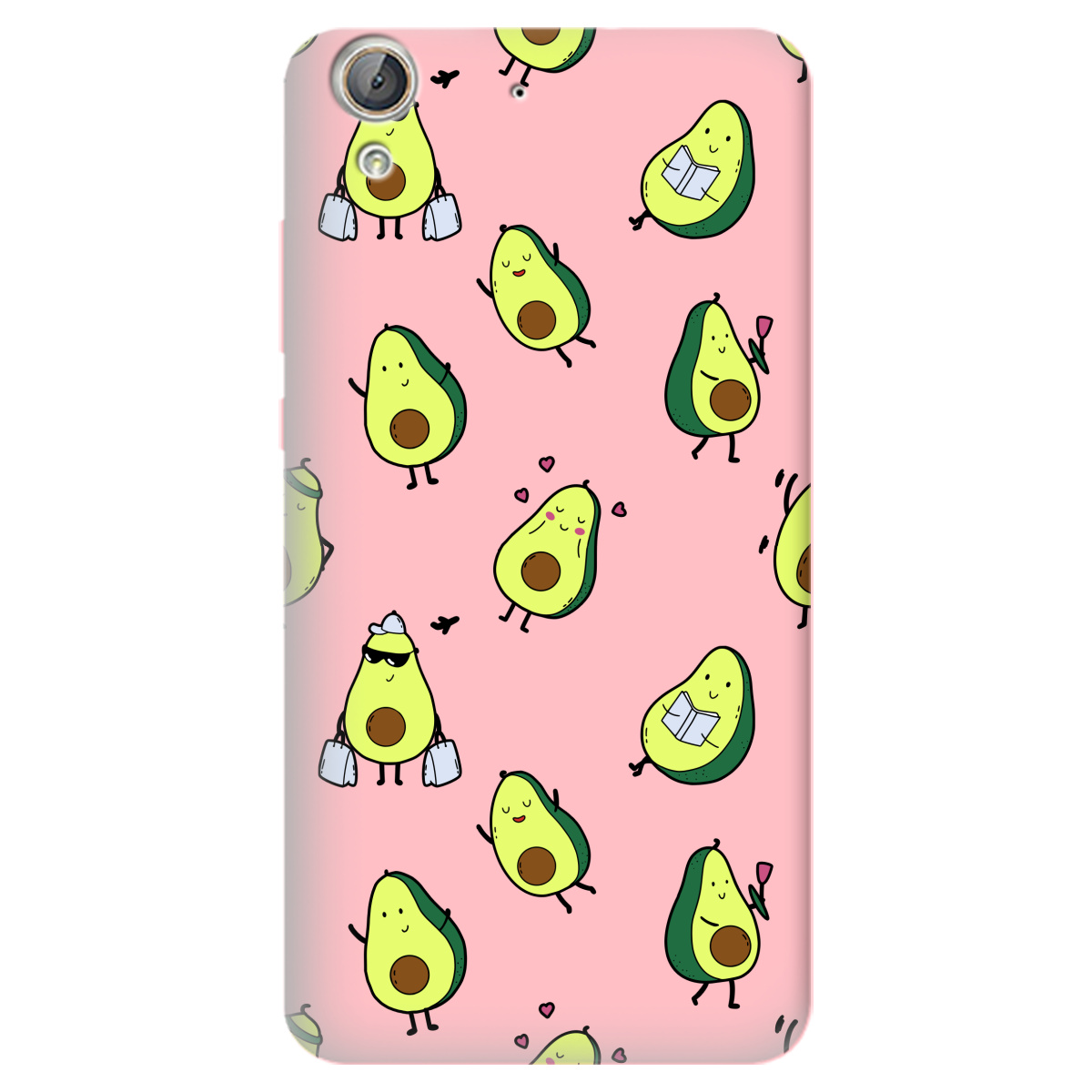 Чохол для Huawei Y6 II ніжно-рожевий матовий soft touch Cute avocado - фото 1