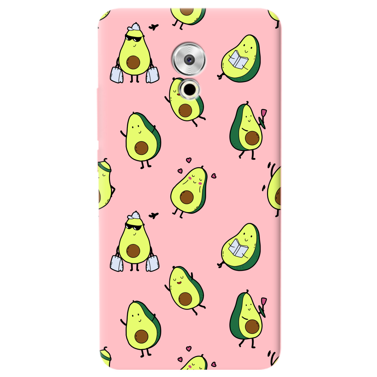 Чехол для Meizu Pro 6 Plus нежно-розовый матовый soft touch Cute avocado - фото 1