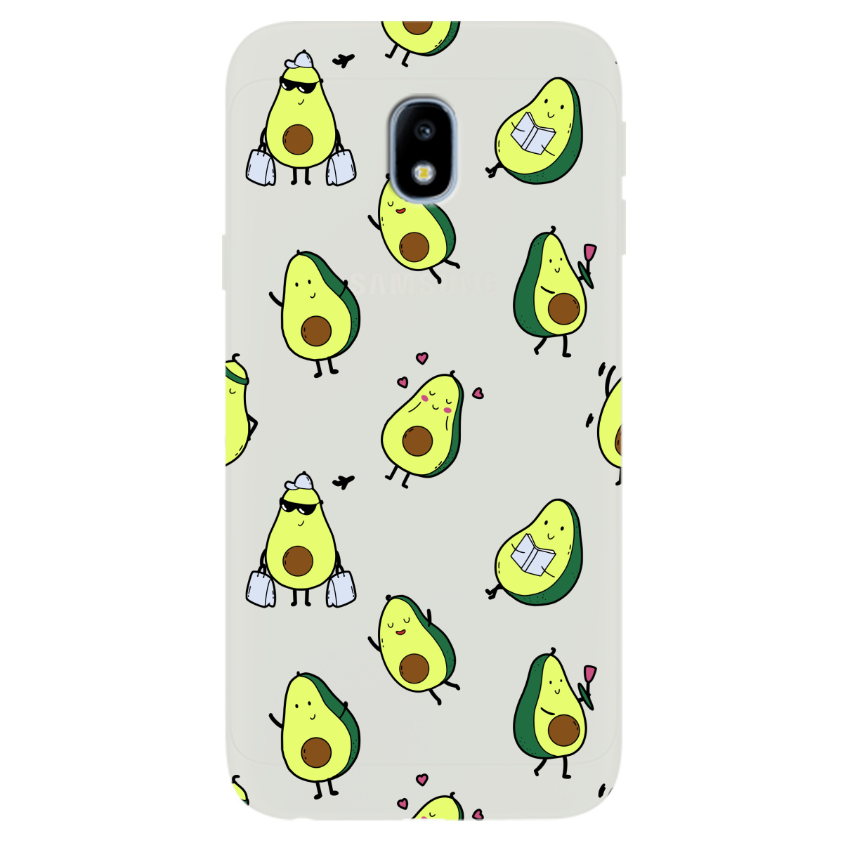Чохол для Samsung Galaxy J3 2017 напівпрозорий матовий soft touch Cute avocado - фото 1